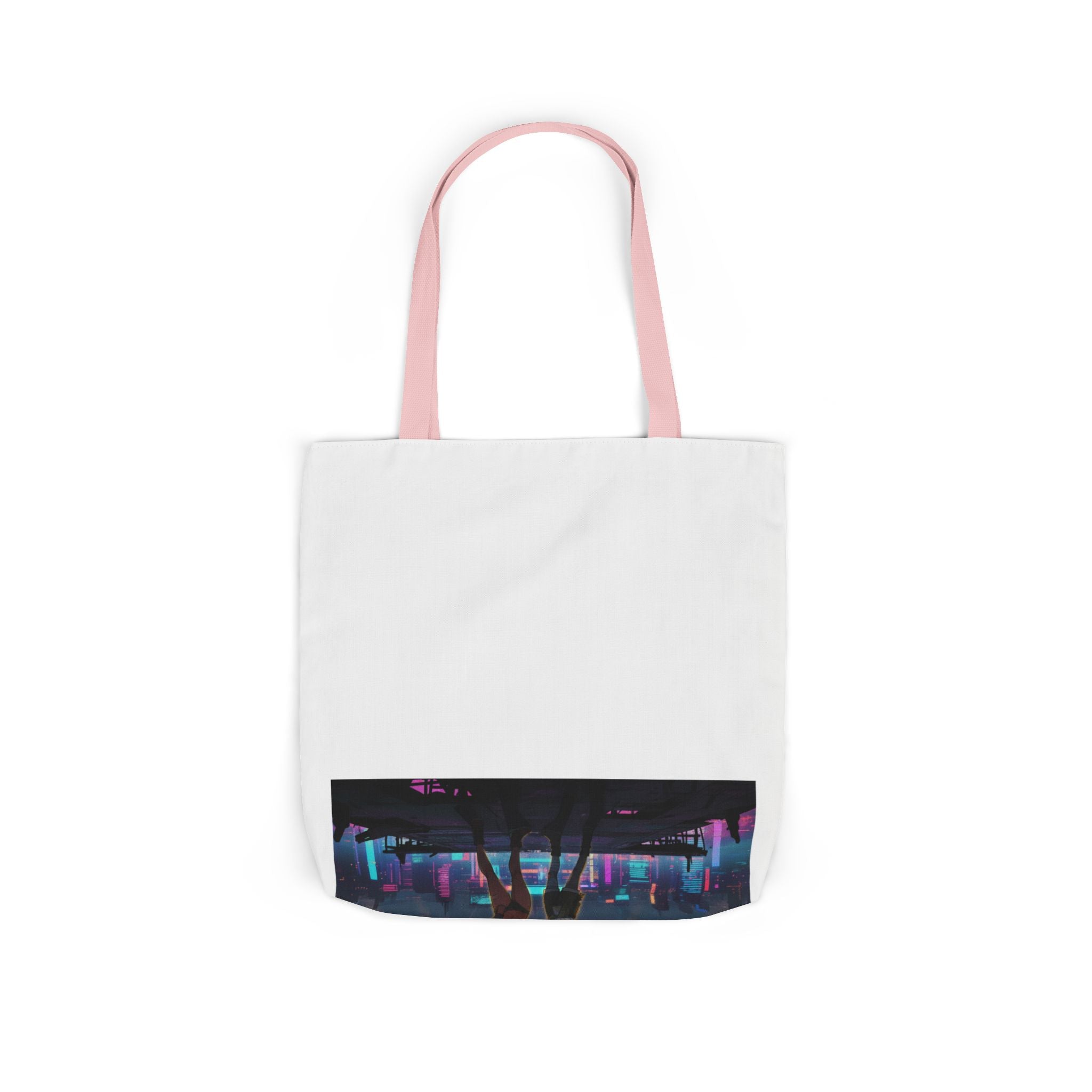 Anime Girls Under Lightning Storm Canvas Tote Bag