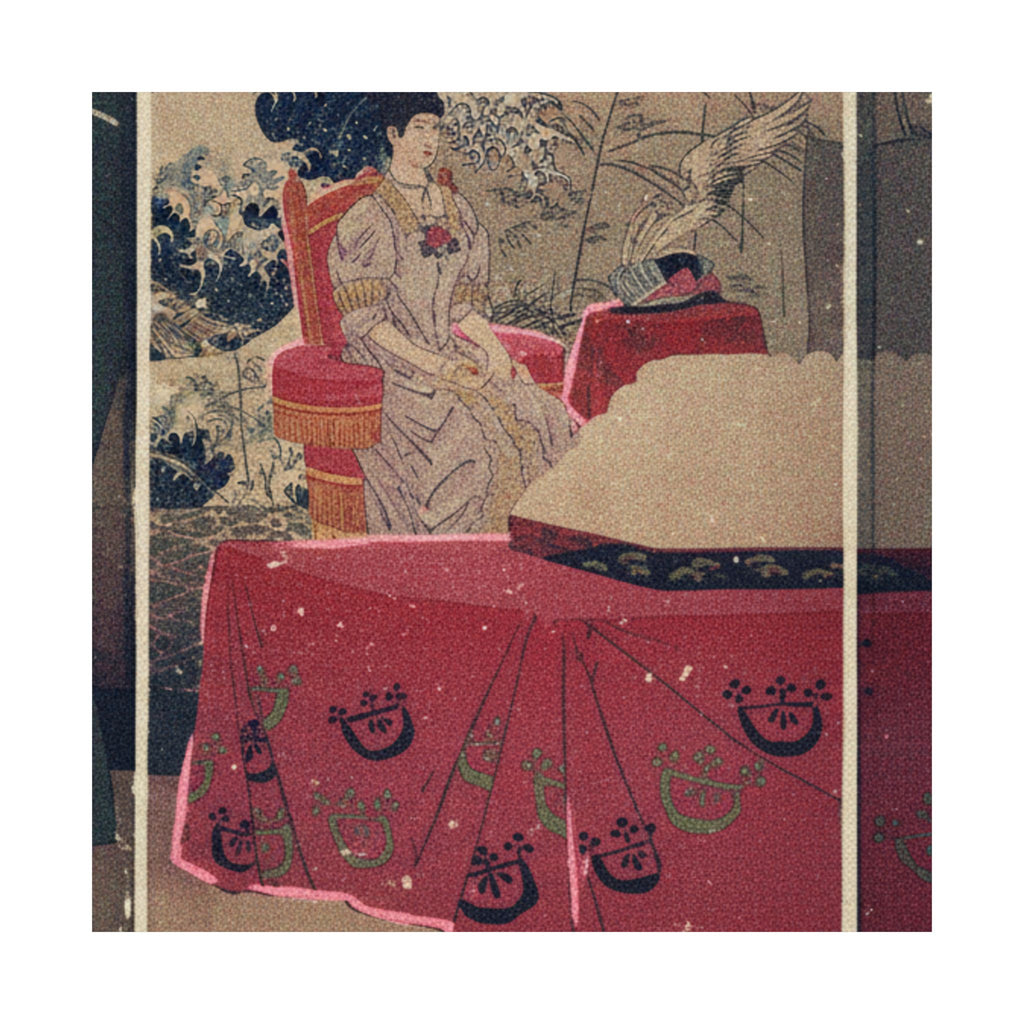 Japanese Street — Illustration Of The  Empress Visiting The General Staff Headquarters [To Present — Matte Poster