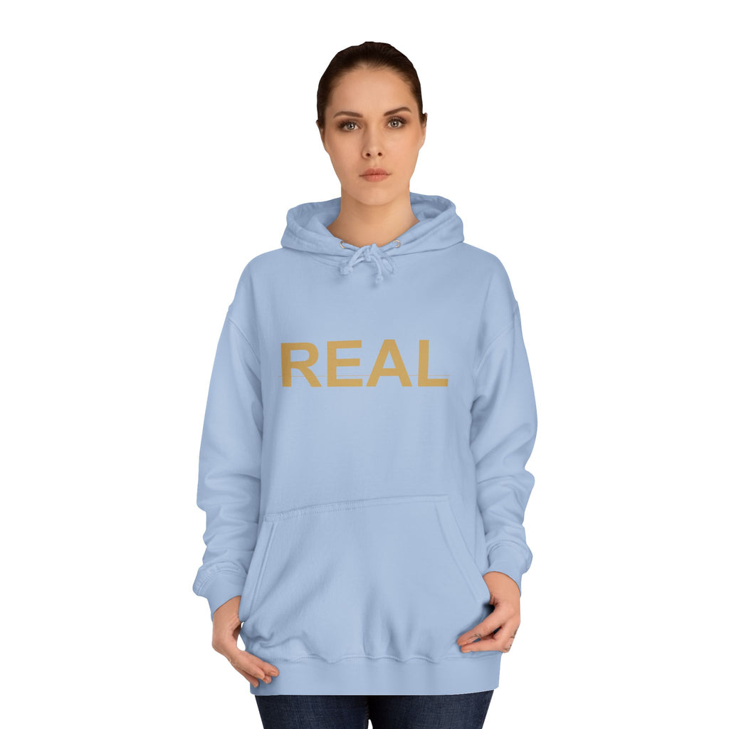 REAL Gold Block Letter Minimalist Statement Hoodie