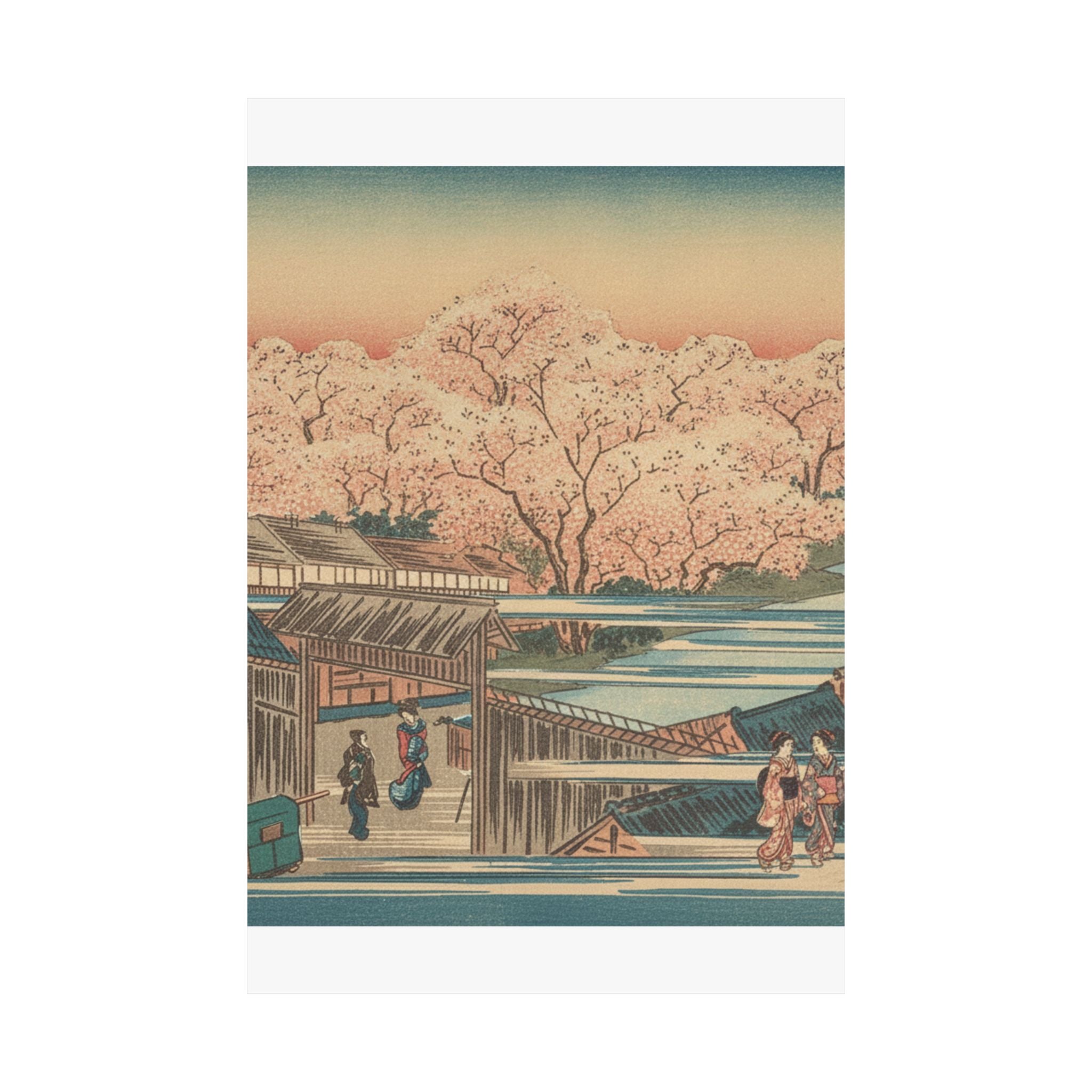 Scenic Nature — Morning Cherries At Yoshiwara — Matte Poster