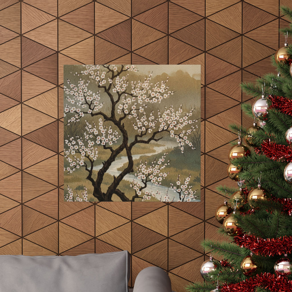 Scenic Nature — Plum Tree In Blossom — Matte Poster