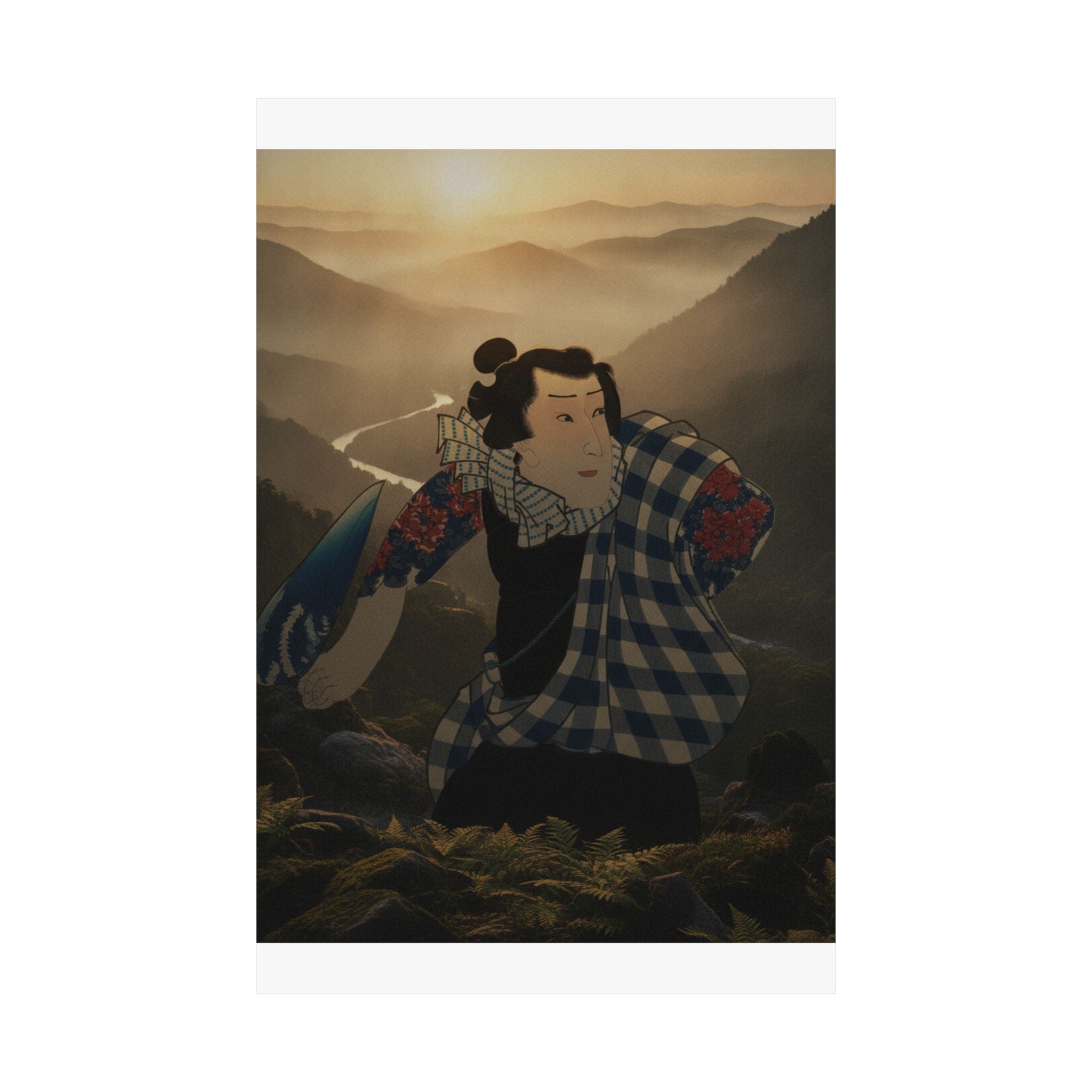 Scenic Nature — Ichimura Takenojō V As Yukanba Kozō Kichiza, From A Modern Water Margin (Kinsei  — Matte Poster