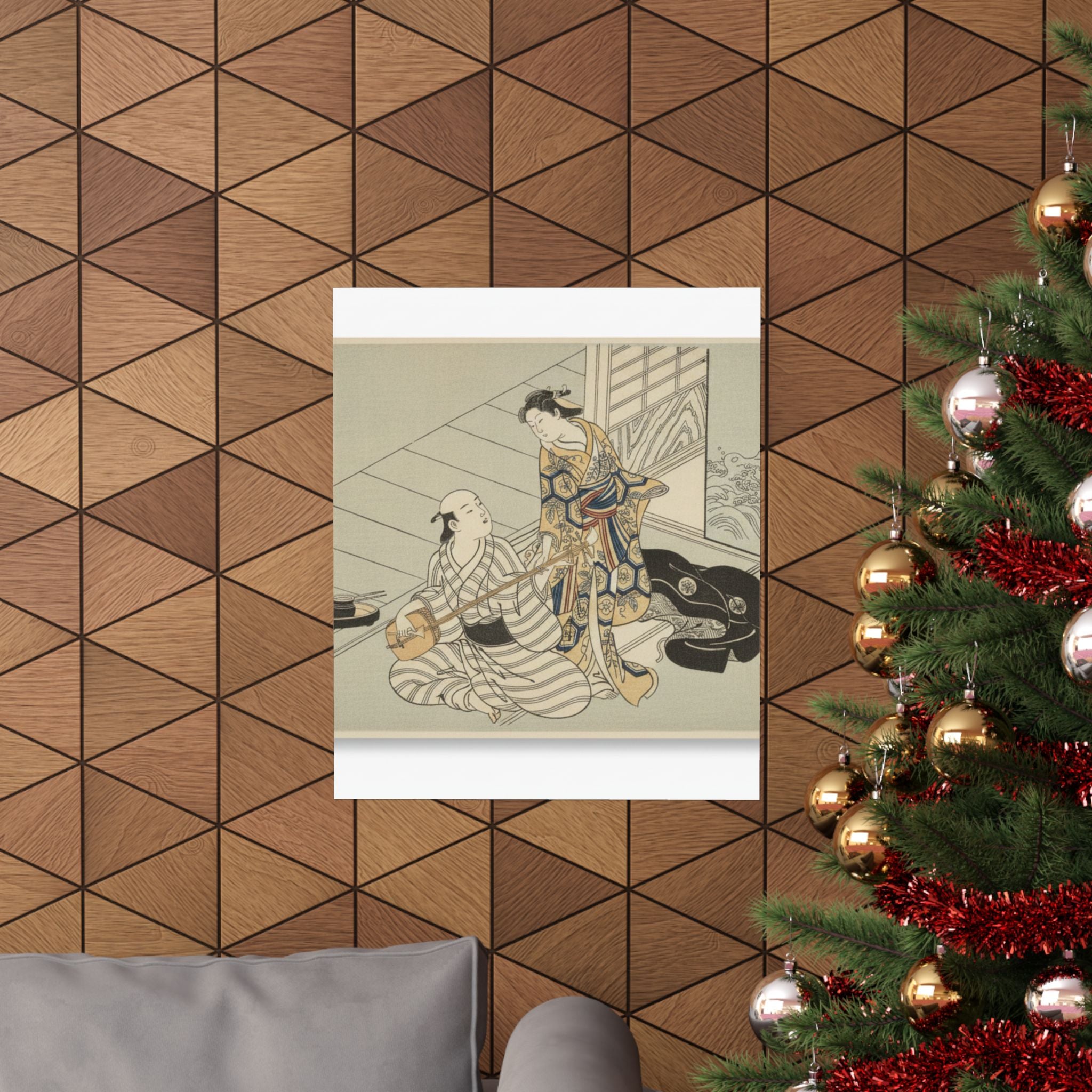Ecommerce Main — Lady Interrupting Her Lover, Who Is Playing The Shamisen — Matte Poster