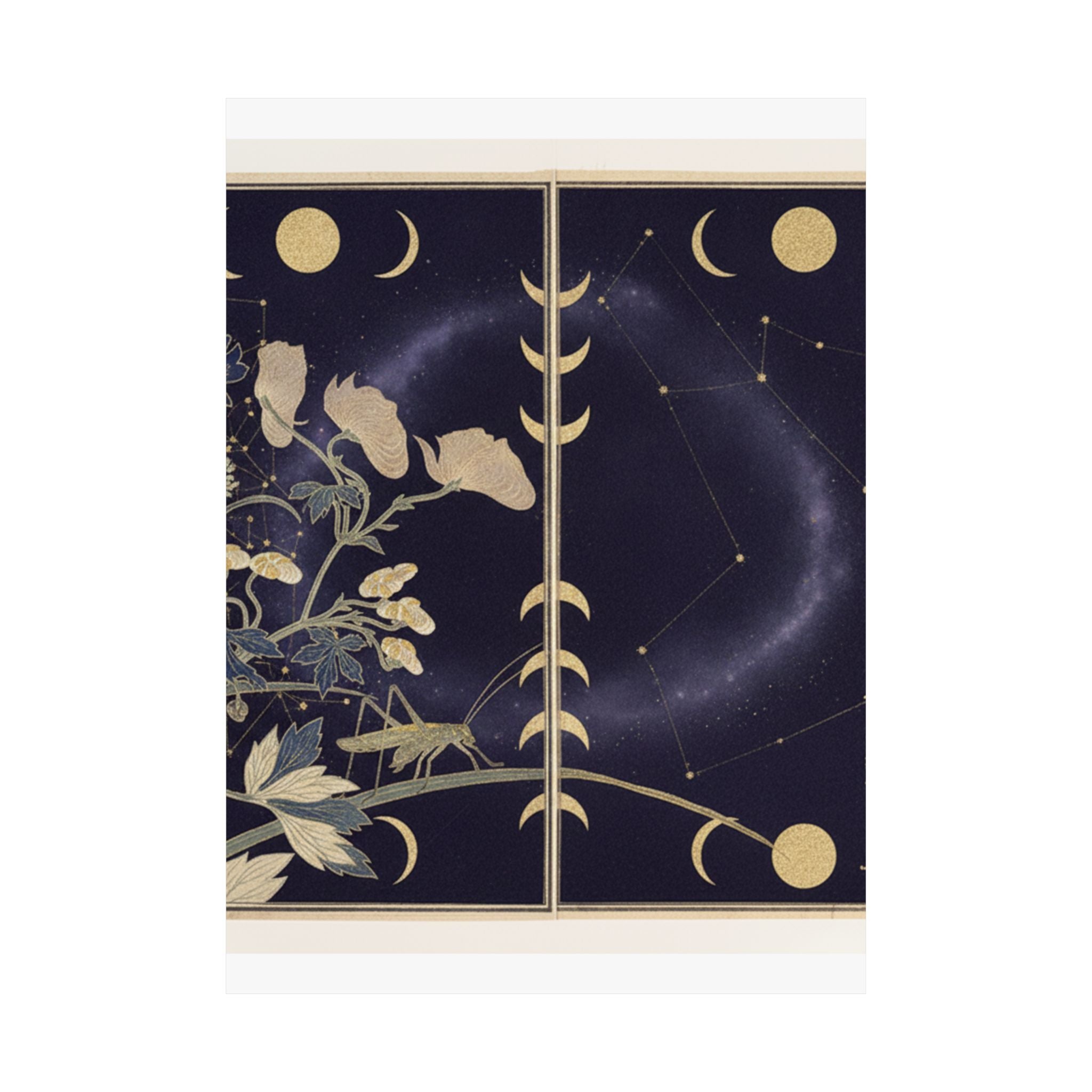 Celestial — Katydid (Umaoi-Mushi); Centipede, (Mukade), From The Picture Book Of Crawling Cr — Matte Poster