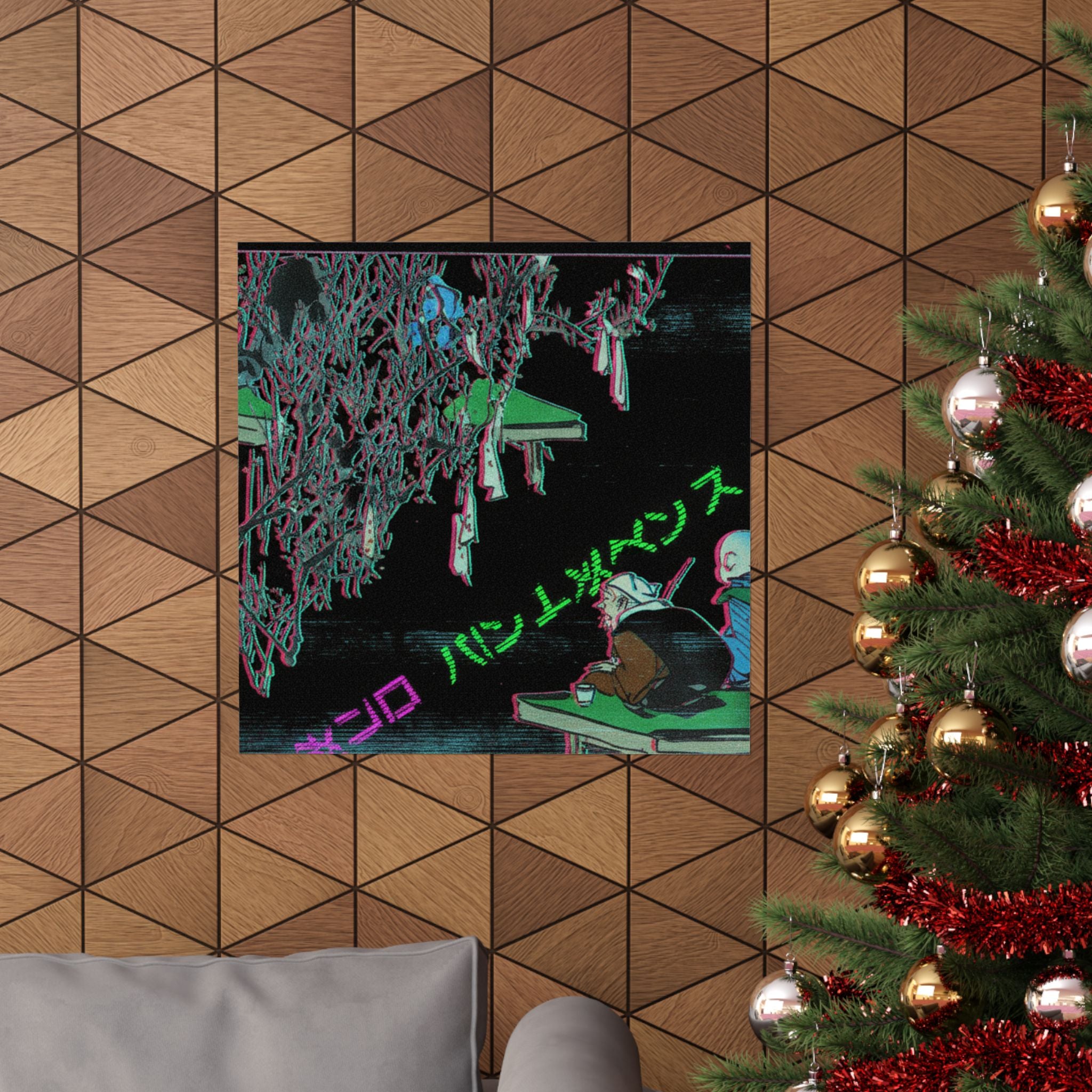 Glitch Culture — Two Pilgrims Gazing At A Tree Festooned With Prayers — Matte Poster