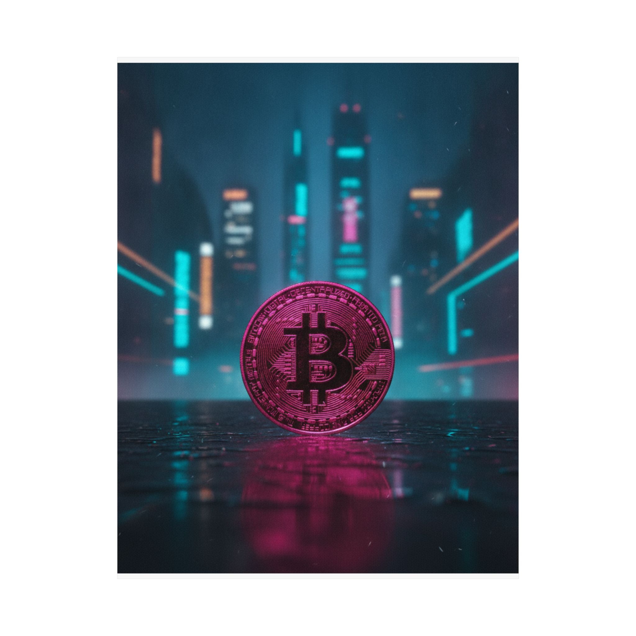 Neon Noir — Coin — Matte Poster