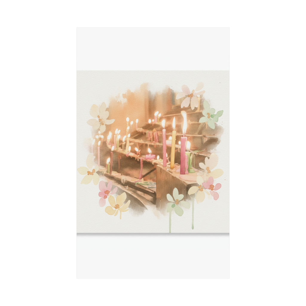 Watercolor — Candle — Matte Poster