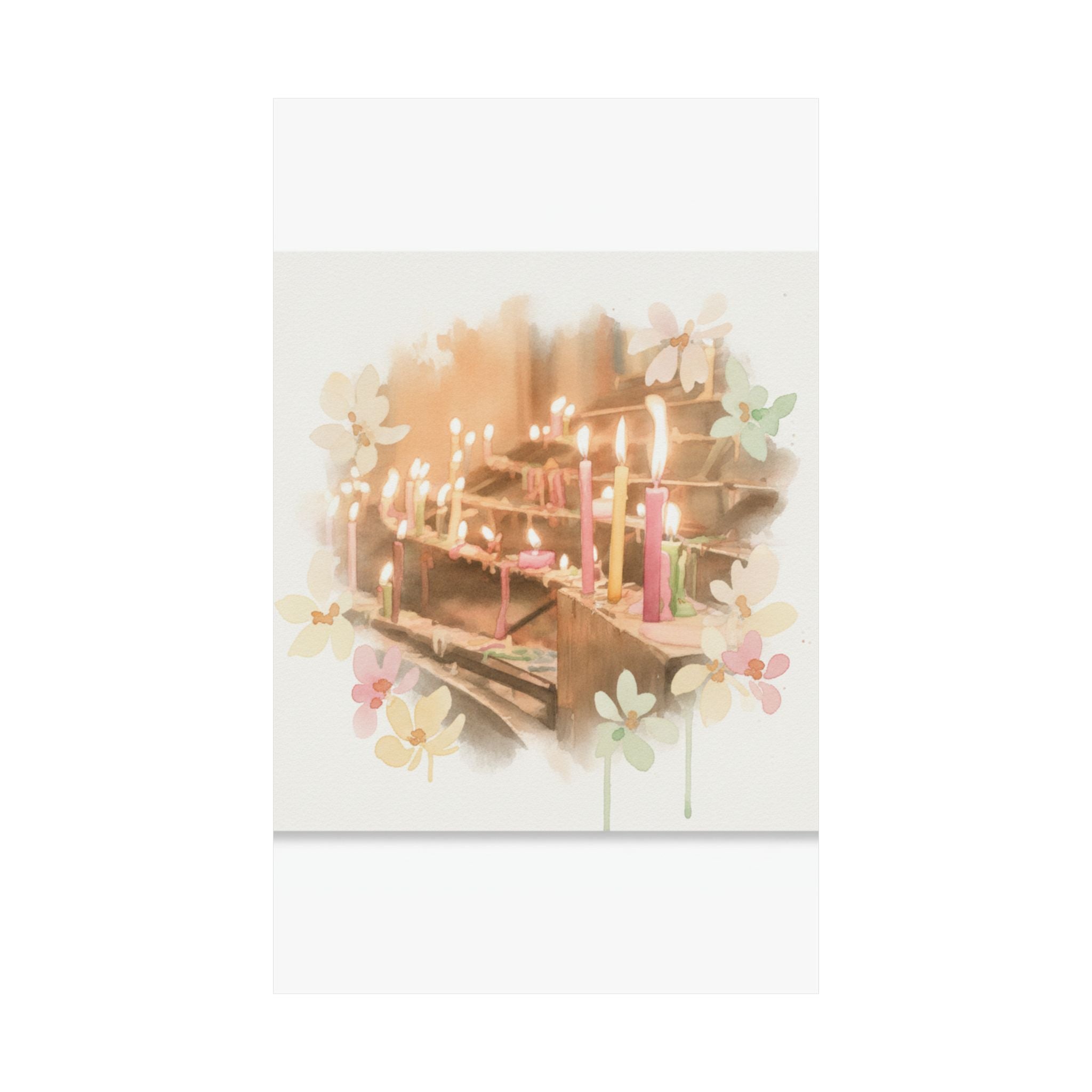 Watercolor — Candle — Matte Poster