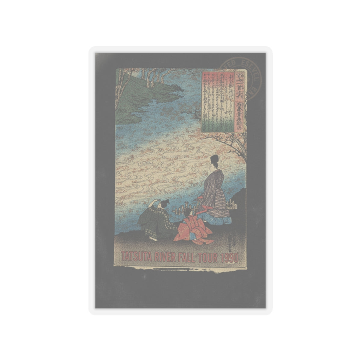 Vintage Bootleg — Poet With Two Pages On The Banks Of The Tatsuta — Kiss-Cut Sticker