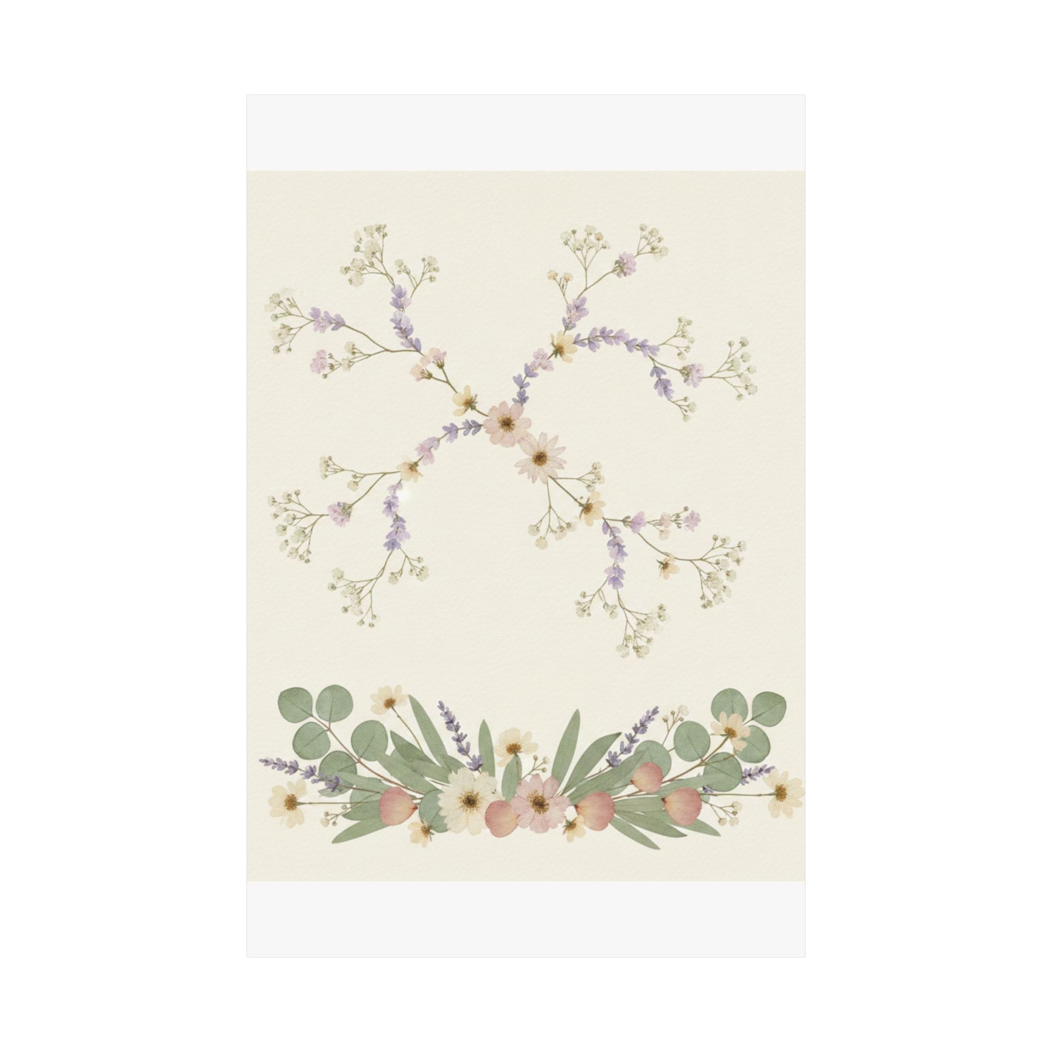 Pressed Lavender & Eucalyptus Garland Matte Poster