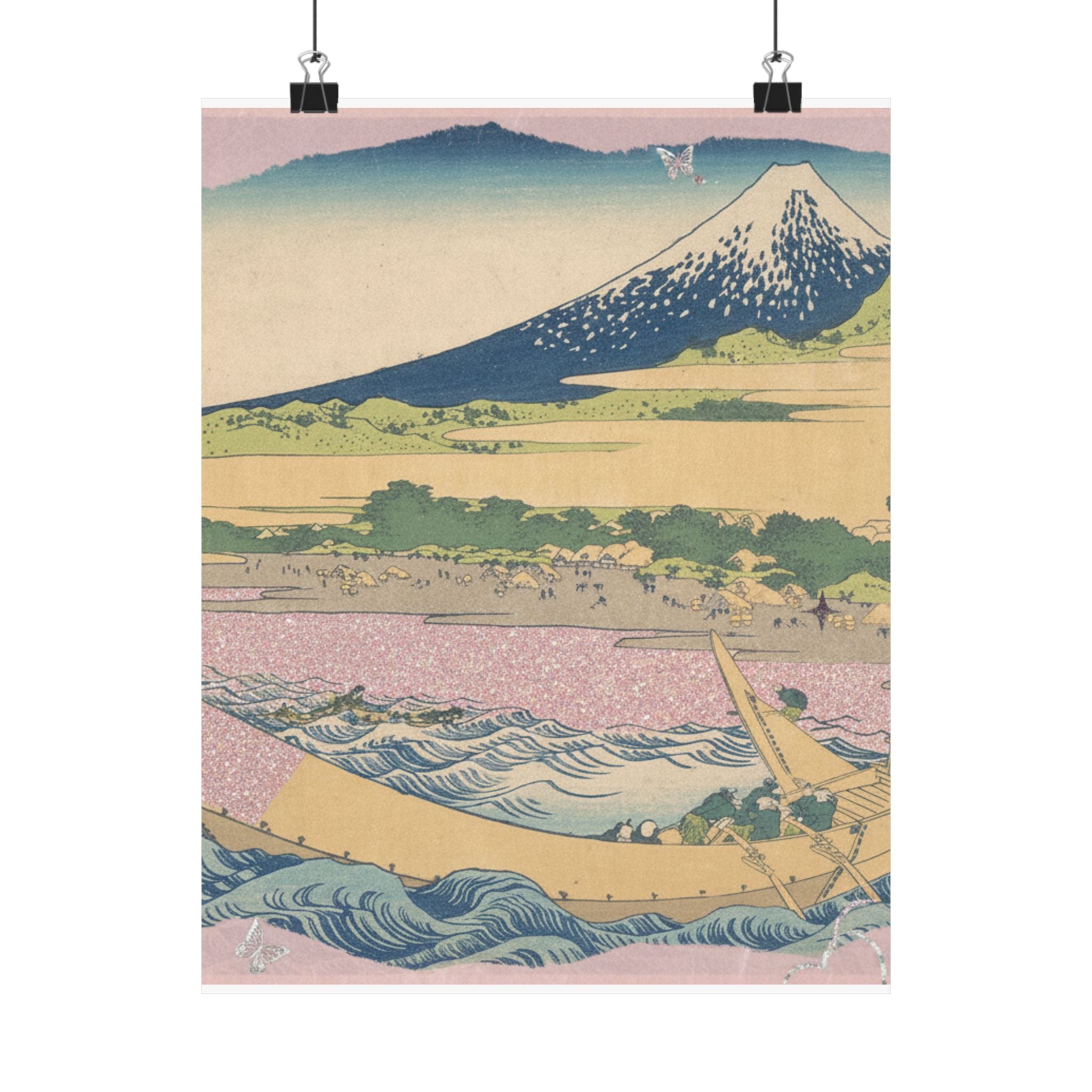 Scenic Nature — Tago Bay Near Ejiri On The Tōkaidō (Tōkaidō Ejiri Tago No Ura Ryaku Zu), From Th — Matte Poster