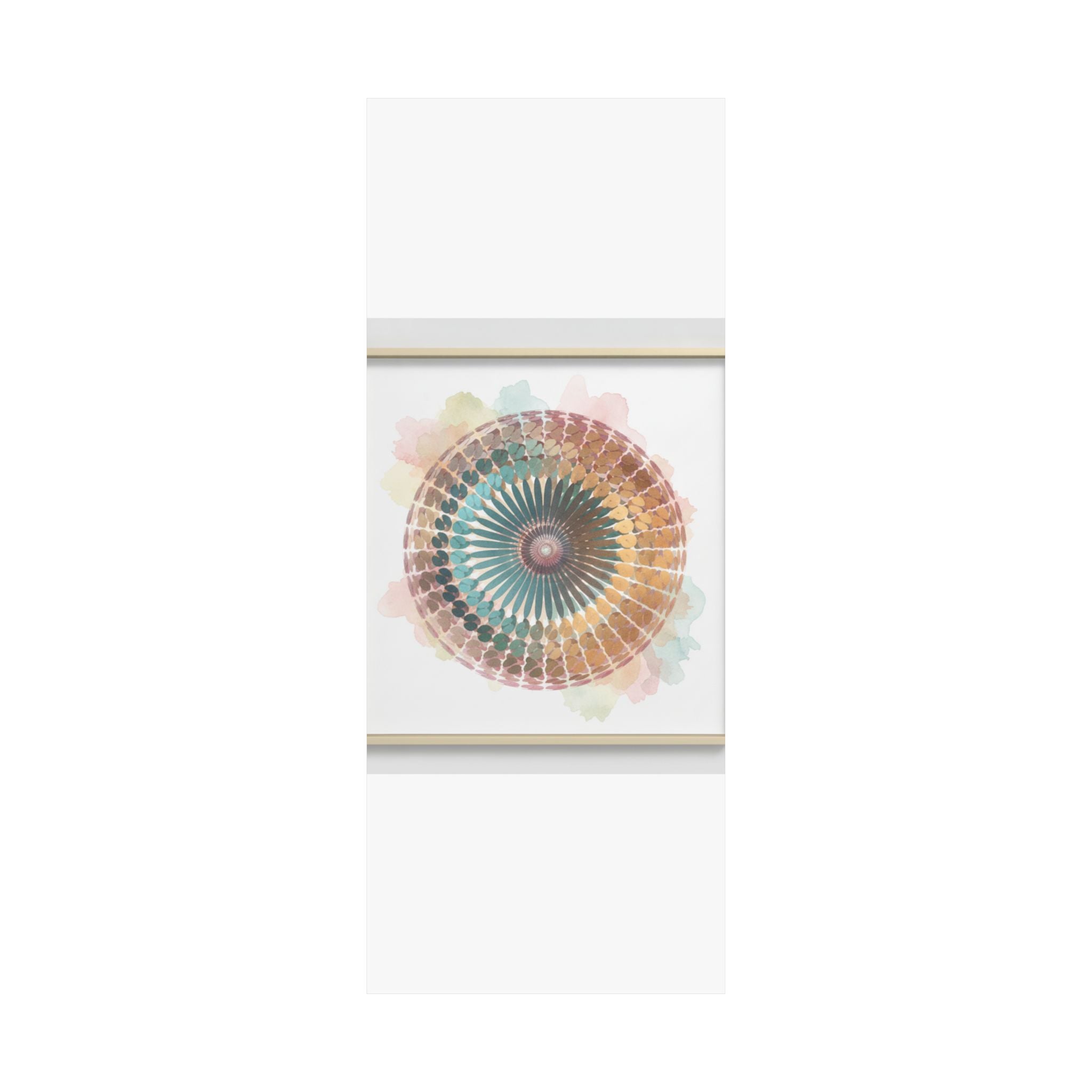 Terracotta and Teal Watercolour Spiral Mandala Poster