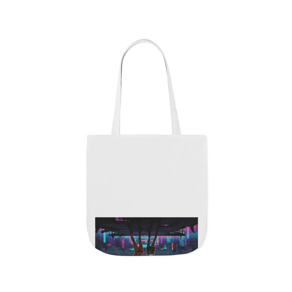 Anime Girls Under Lightning Storm Canvas Tote Bag