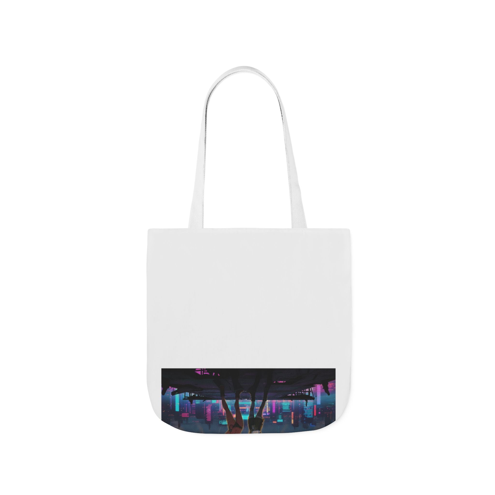 Anime Girls Under Lightning Storm Canvas Tote Bag