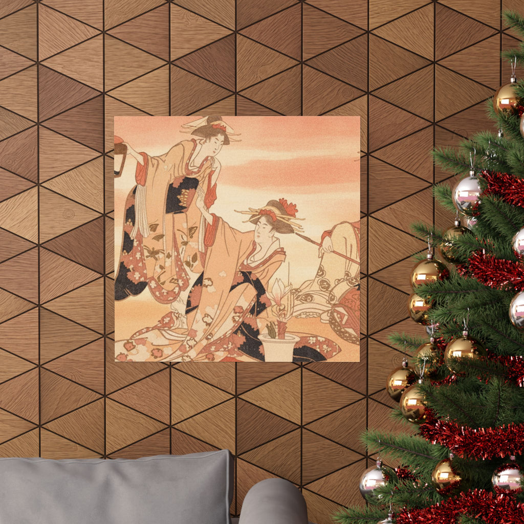 Southern Sunset — Three Young Ladies Visiting Together — Matte Poster