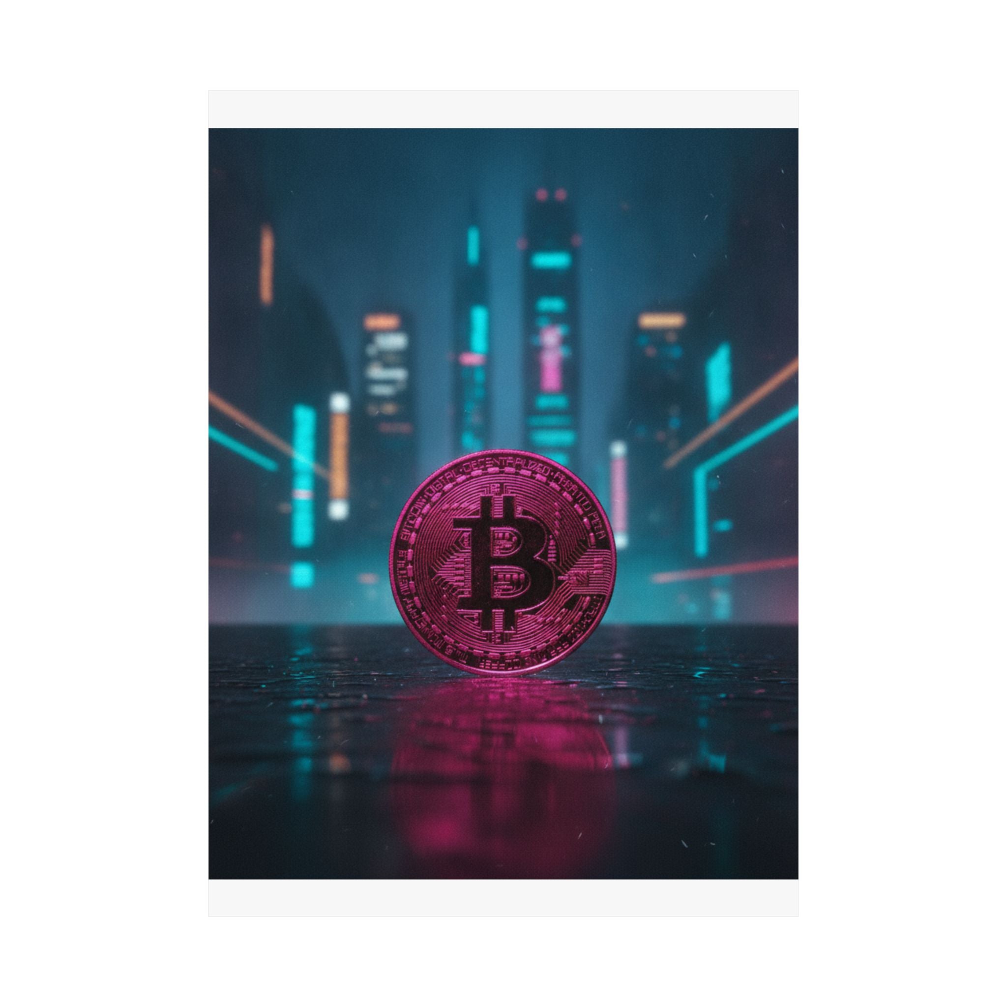 Neon Noir — Coin — Matte Poster