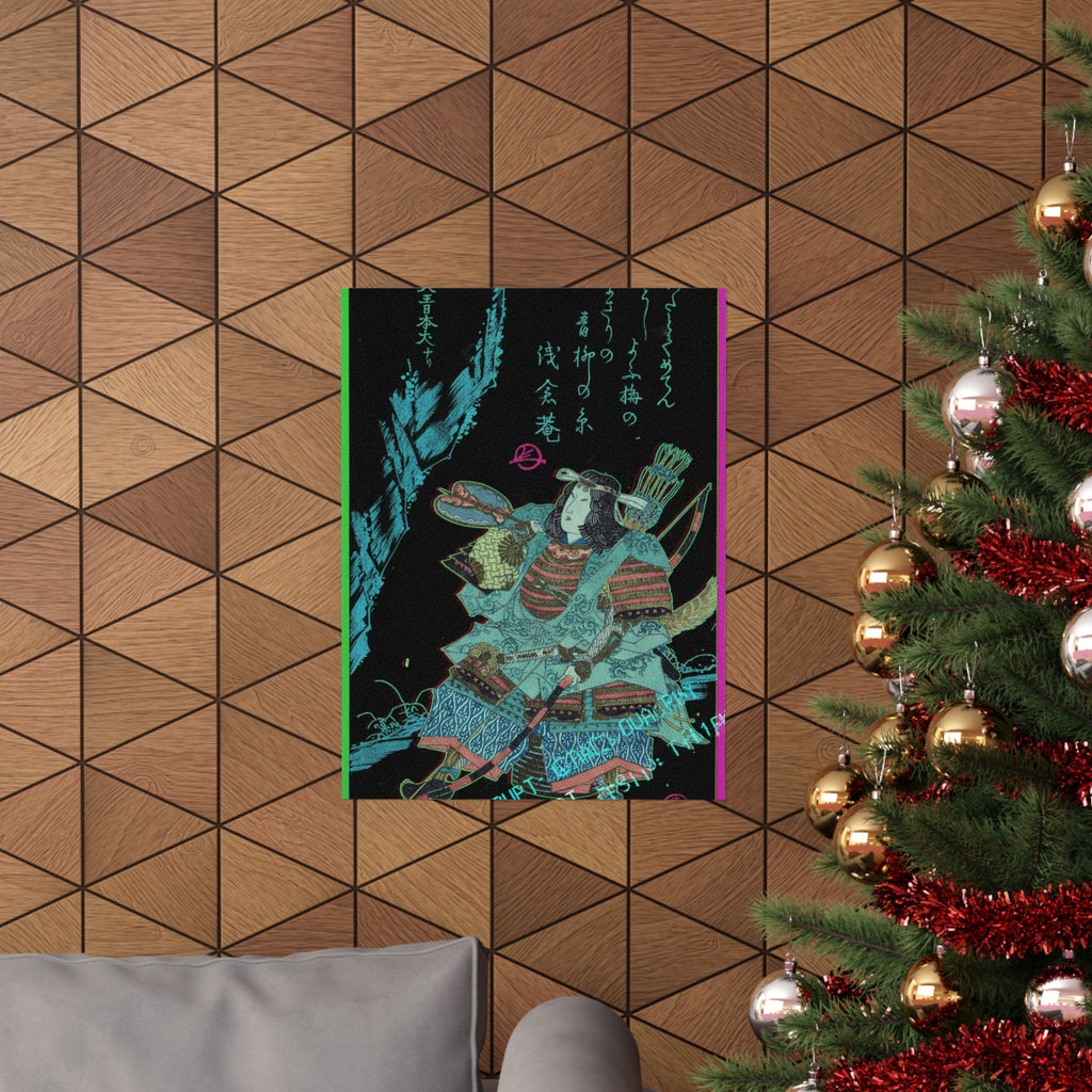 Glitch Culture — Female Warrior In Armor — Matte Poster