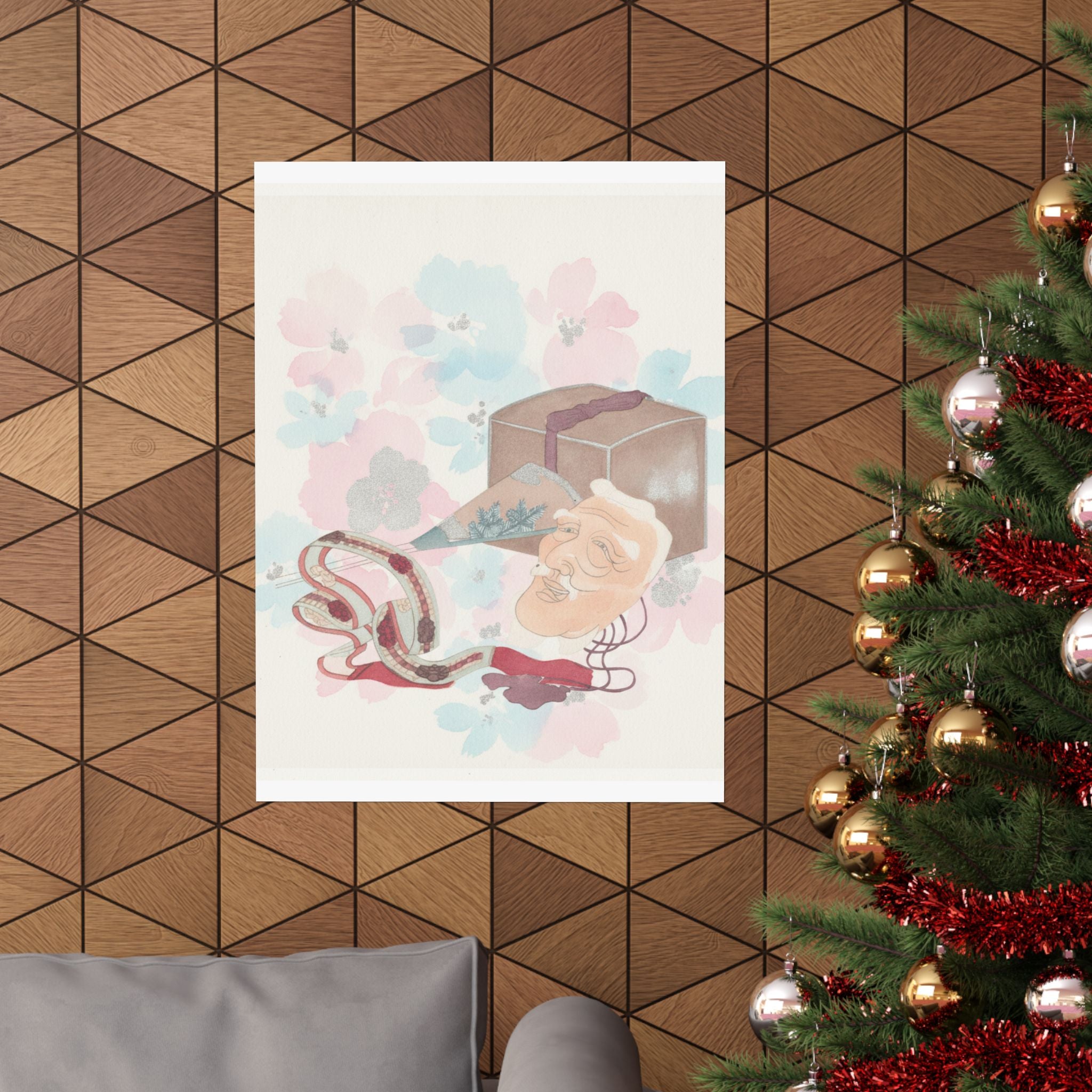 Watercolor — Mask And Other Objects For The Noh Dance — Matte Poster