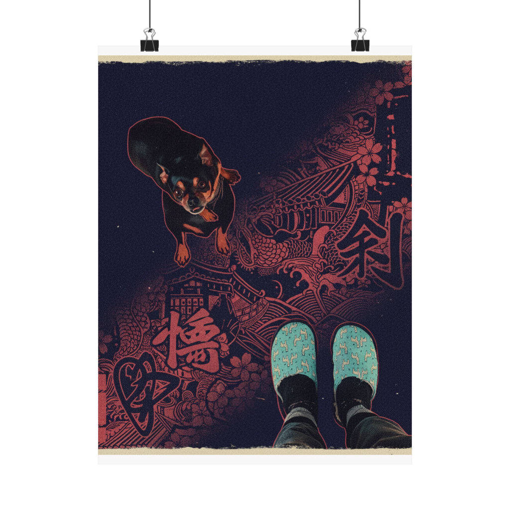 Japanese Street — Dog — Matte Poster