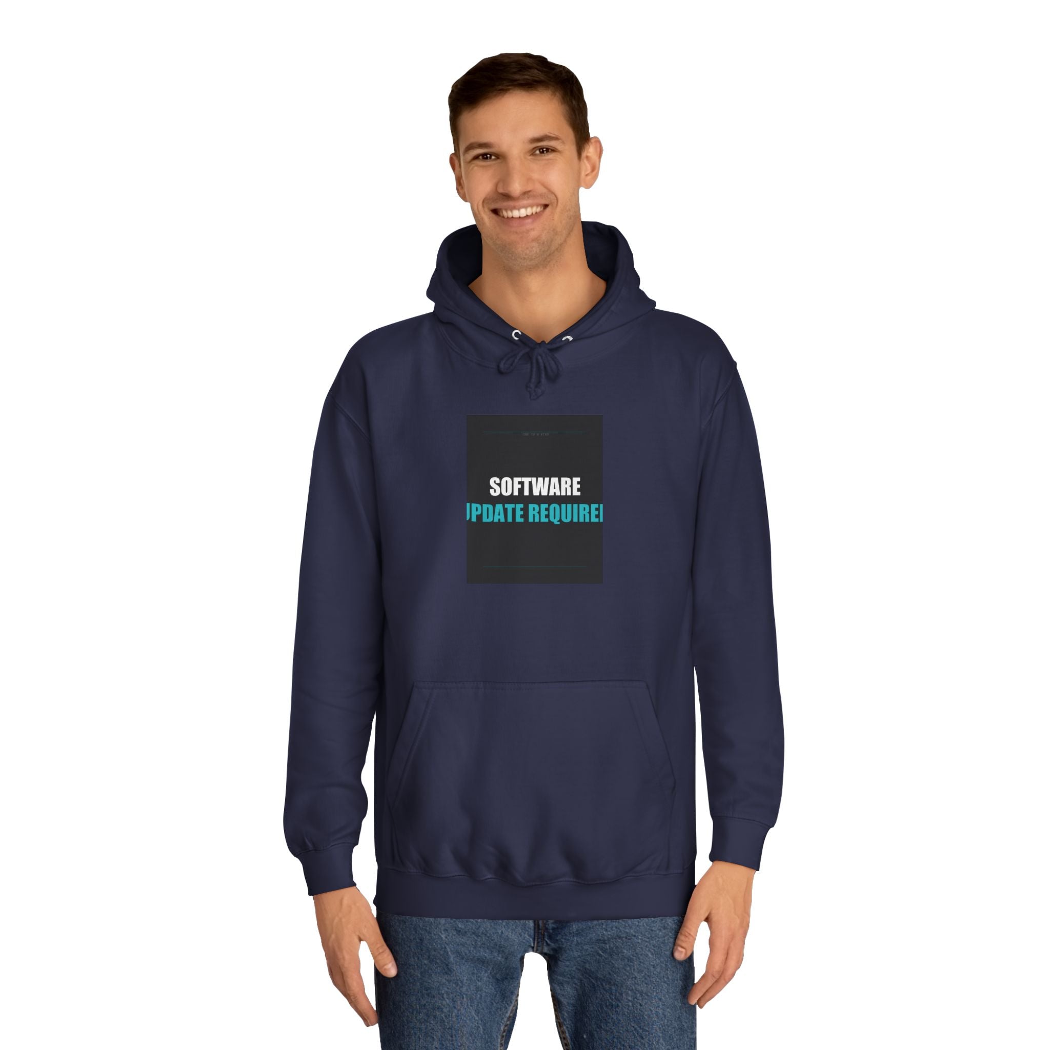 SOFTWARE UPDATE REQUIRED Cyan Slogan Hoodie