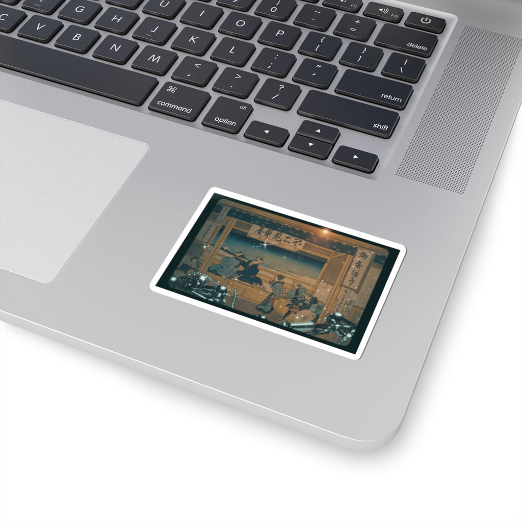 Cinematic — Yoshida On The Tōkaidō (Tōkaidō Yoshida), From The Series Thirty-Six Views Of Mo — Kiss-Cut Sticker