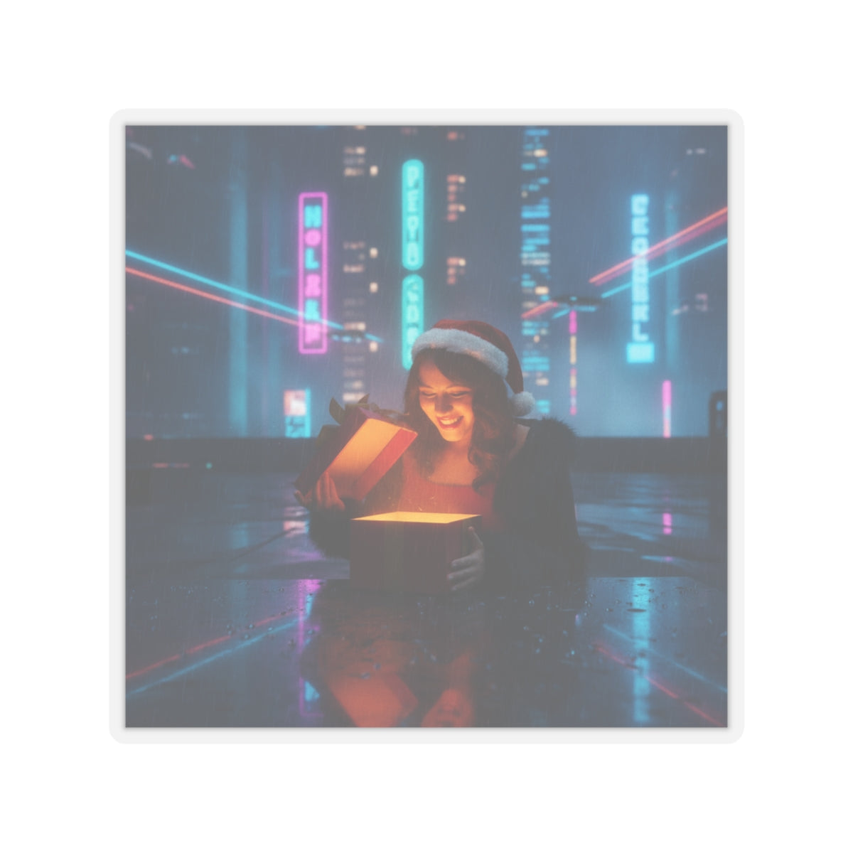 Neon Noir — Person — Kiss-Cut Sticker