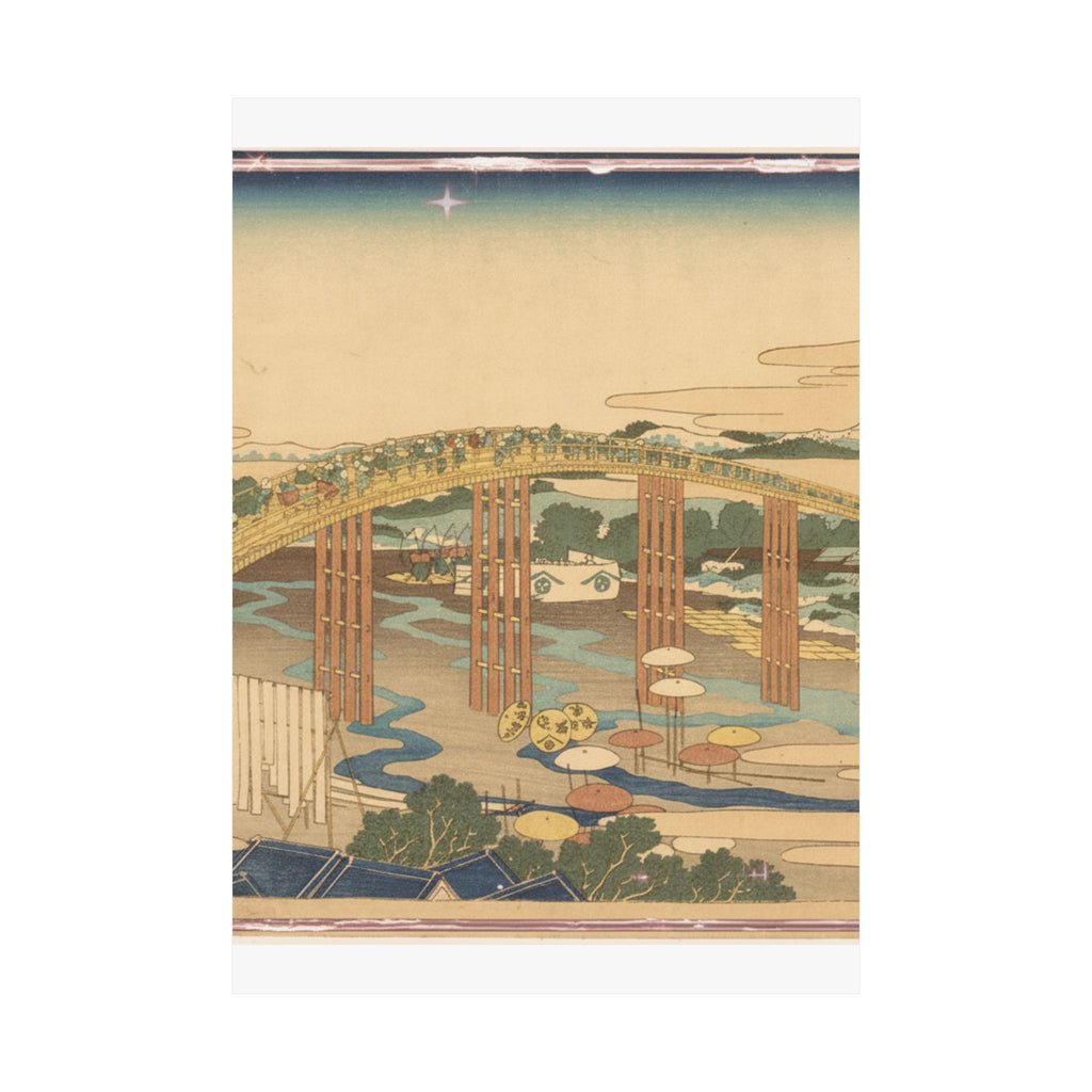 Scenic Nature — Yahagi Bridge At Okazaki On The Tōkaidō (Tōkaidō Okazaki Yahagi No Hashi), From  — Matte Poster