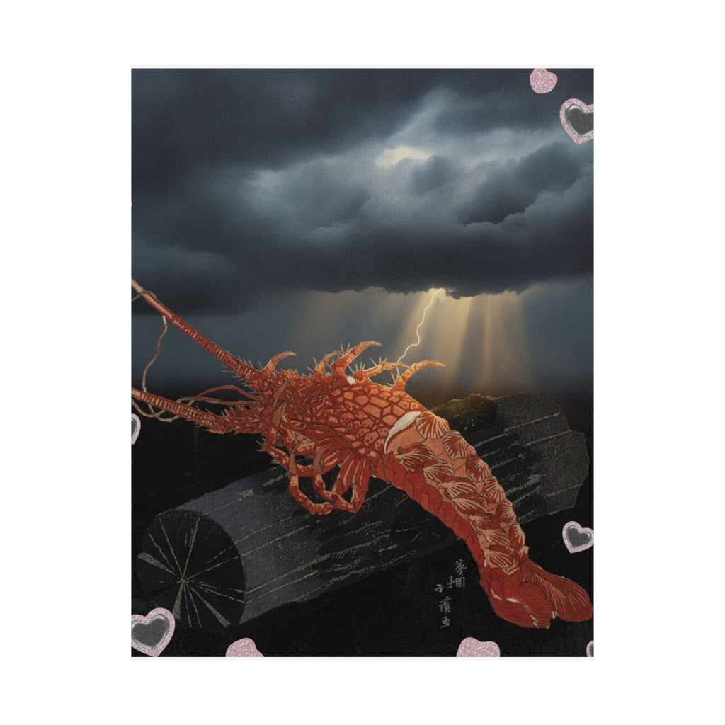 Dramatic Storm — Lobster On A Piece Of Charcoal — Matte Poster