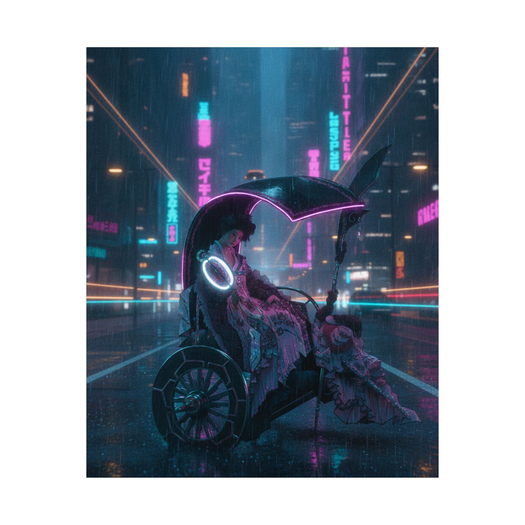 Neon Noir — Lady In A Chariot — Matte Poster