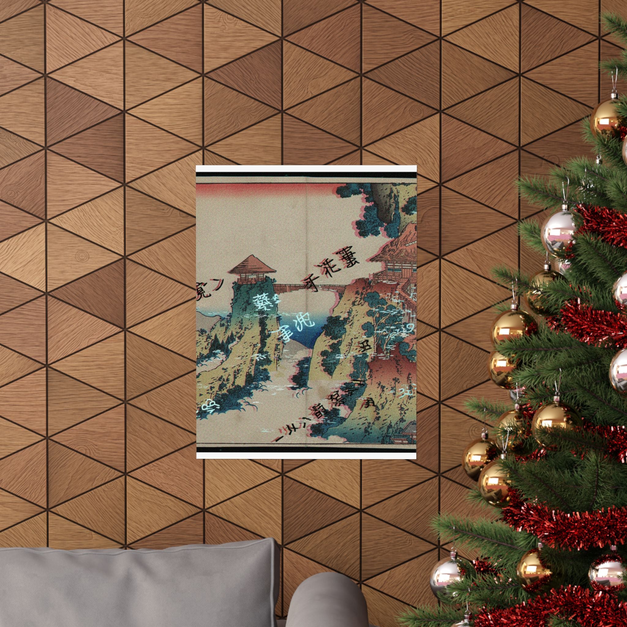 Glitch Culture — The Hanging-Cloud Bridge At Mount Gyōdō Near Ashikaga (Ashikaga Gyōdōzan Kumo No — Matte Poster