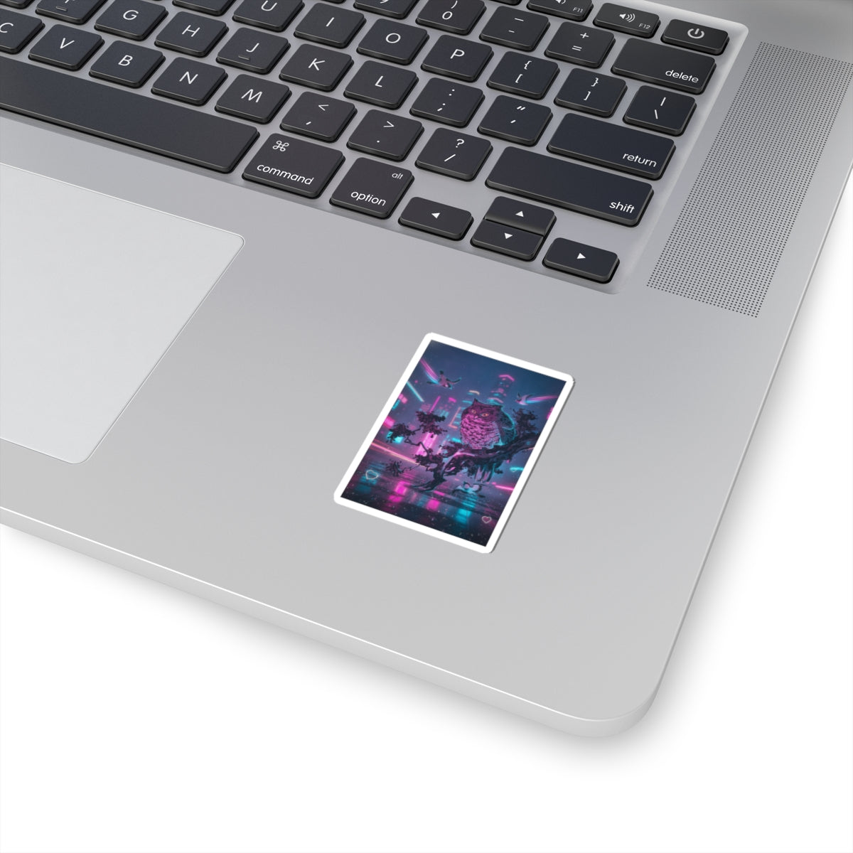 Neon Noir — Owl And Two Swallows — Kiss-Cut Sticker