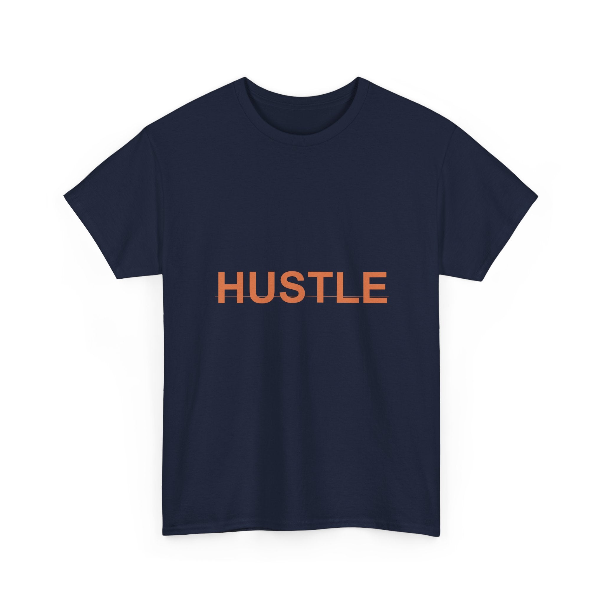 HUSTLE Bold Burnt-Orange Minimal Typography Tee