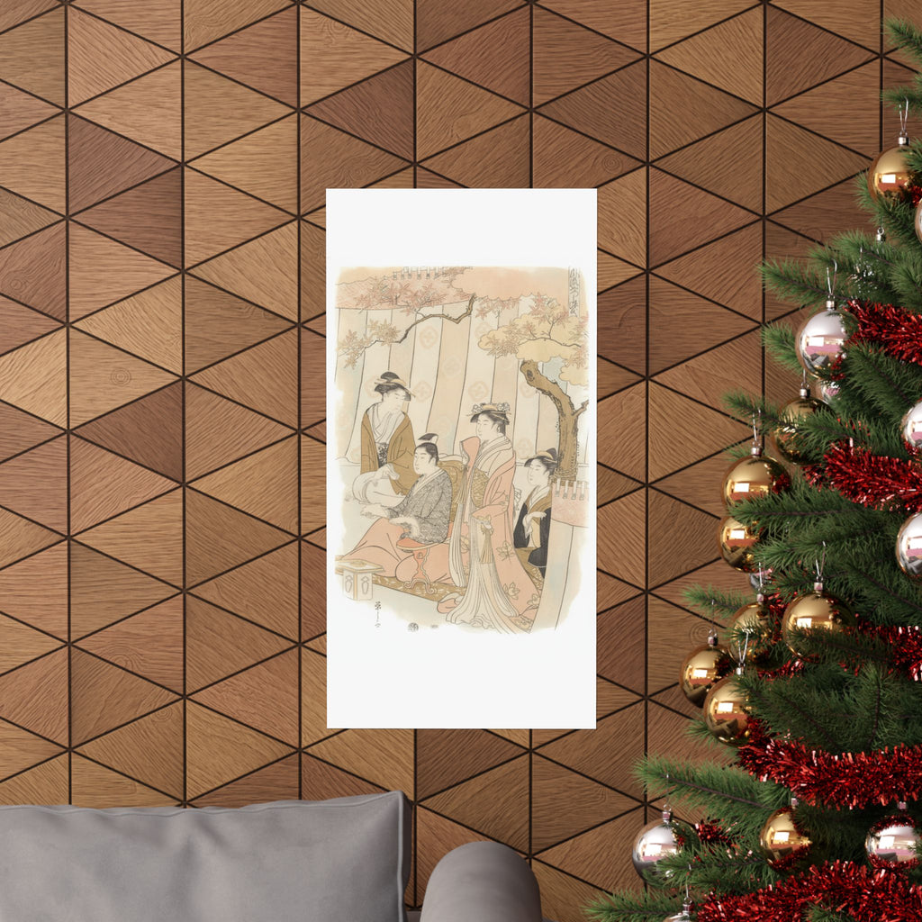 Watercolor — Prince Genji And Three Young Women — Matte Poster