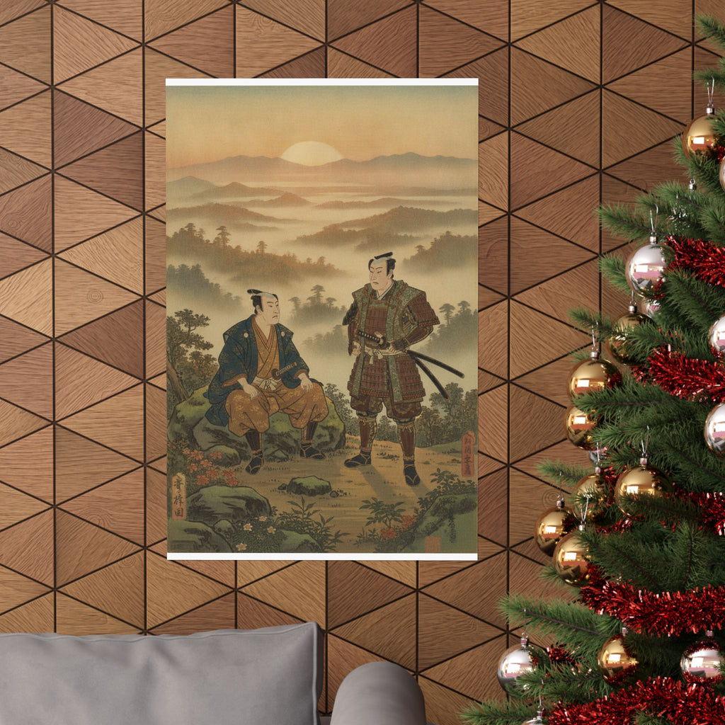 Scenic Nature — A Daimyo Talking To One Of His Retainers — Matte Poster