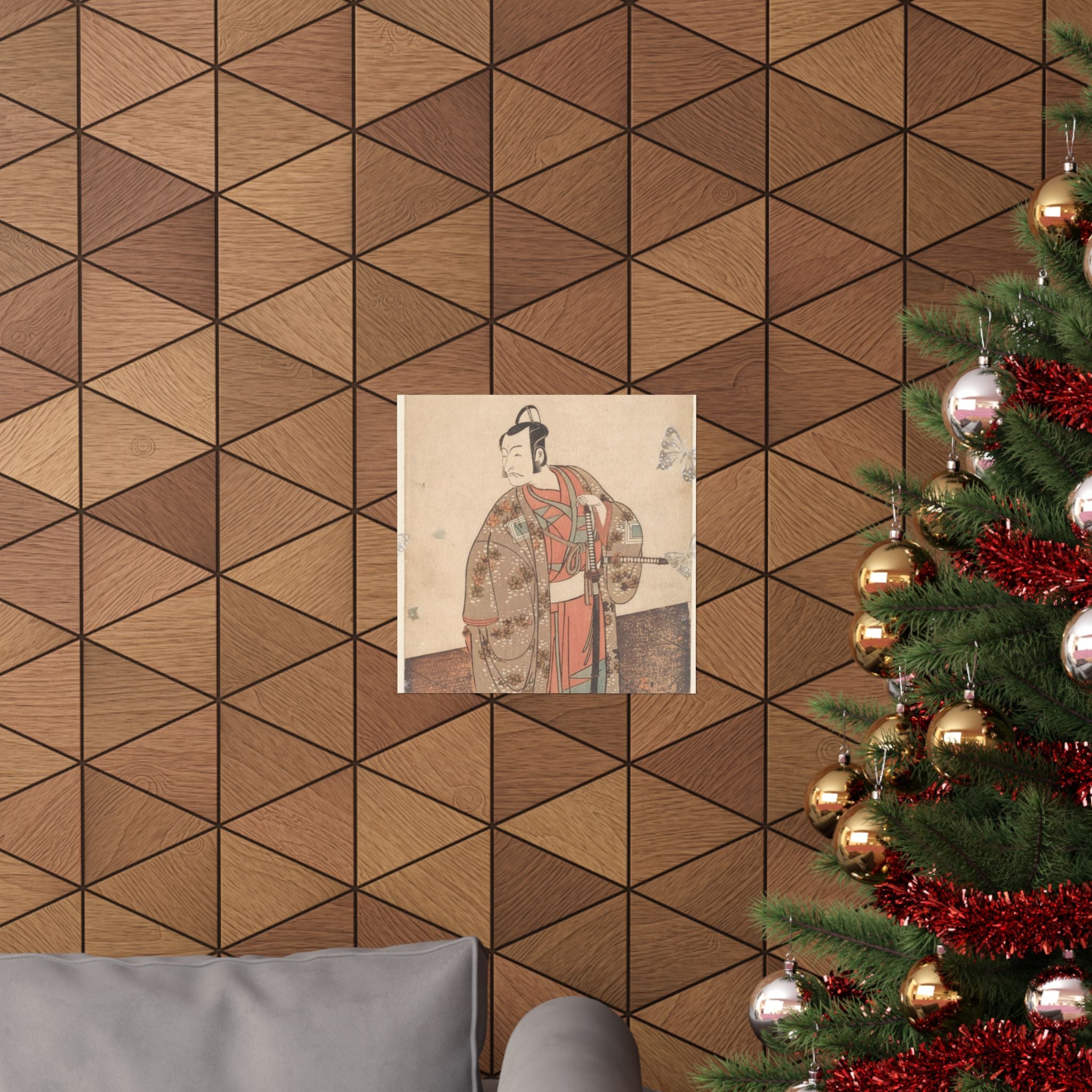 Ecommerce Main — The Actor Ichikawa Danjuro V Standing Inside Of A House And In Front Of An Engaw — Matte Poster