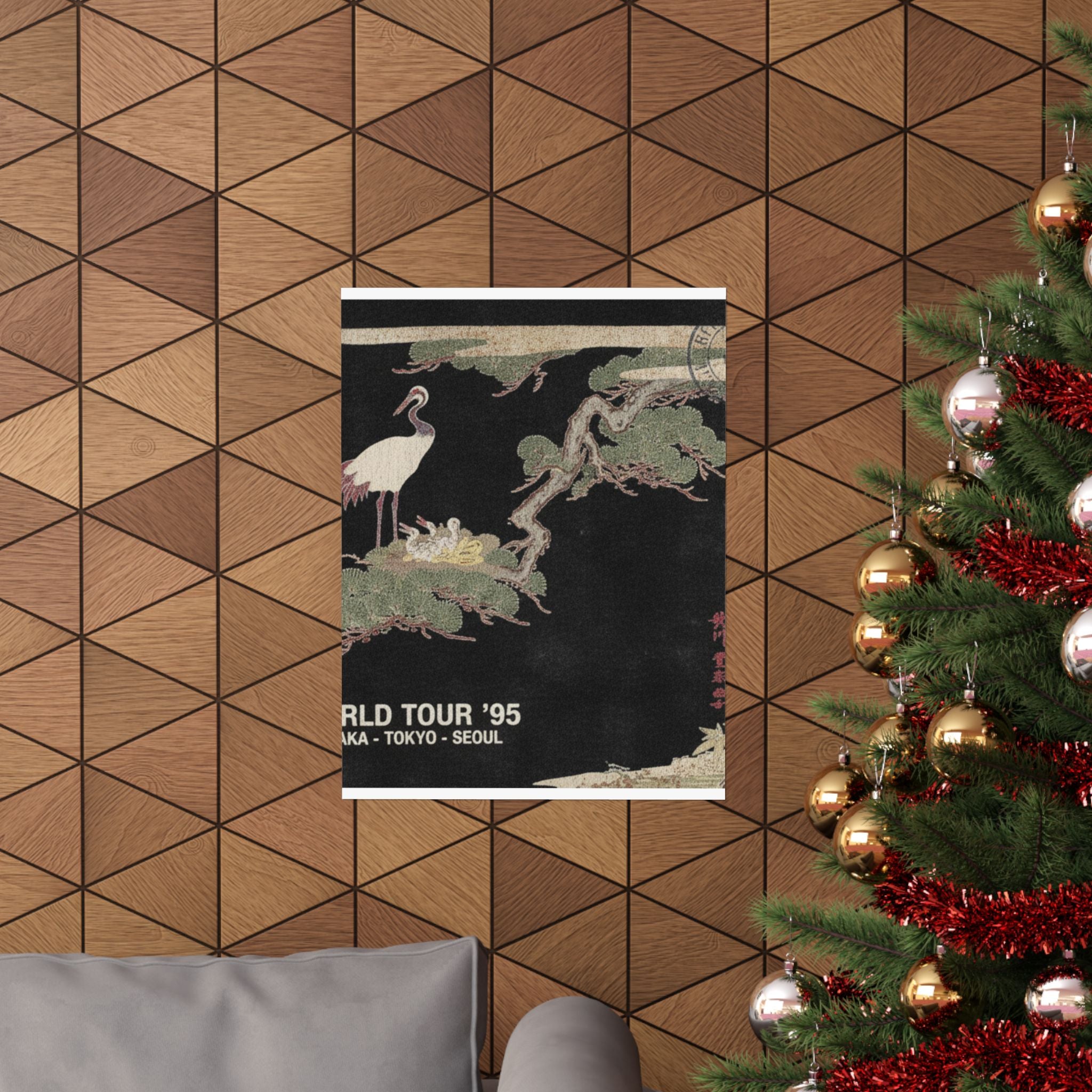 Vintage Bootleg — Crane And Their Young In Their Nest In The Branches Of A Pine-Tree — Matte Poster