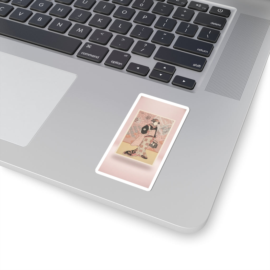 Product Marketing — The Actor Iwai Hanshiro Iv As A Woman In A Black Kimono — Kiss-Cut Sticker