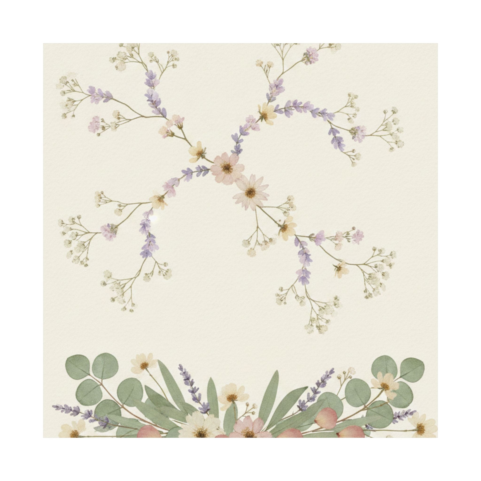Pressed Lavender & Eucalyptus Garland Matte Poster