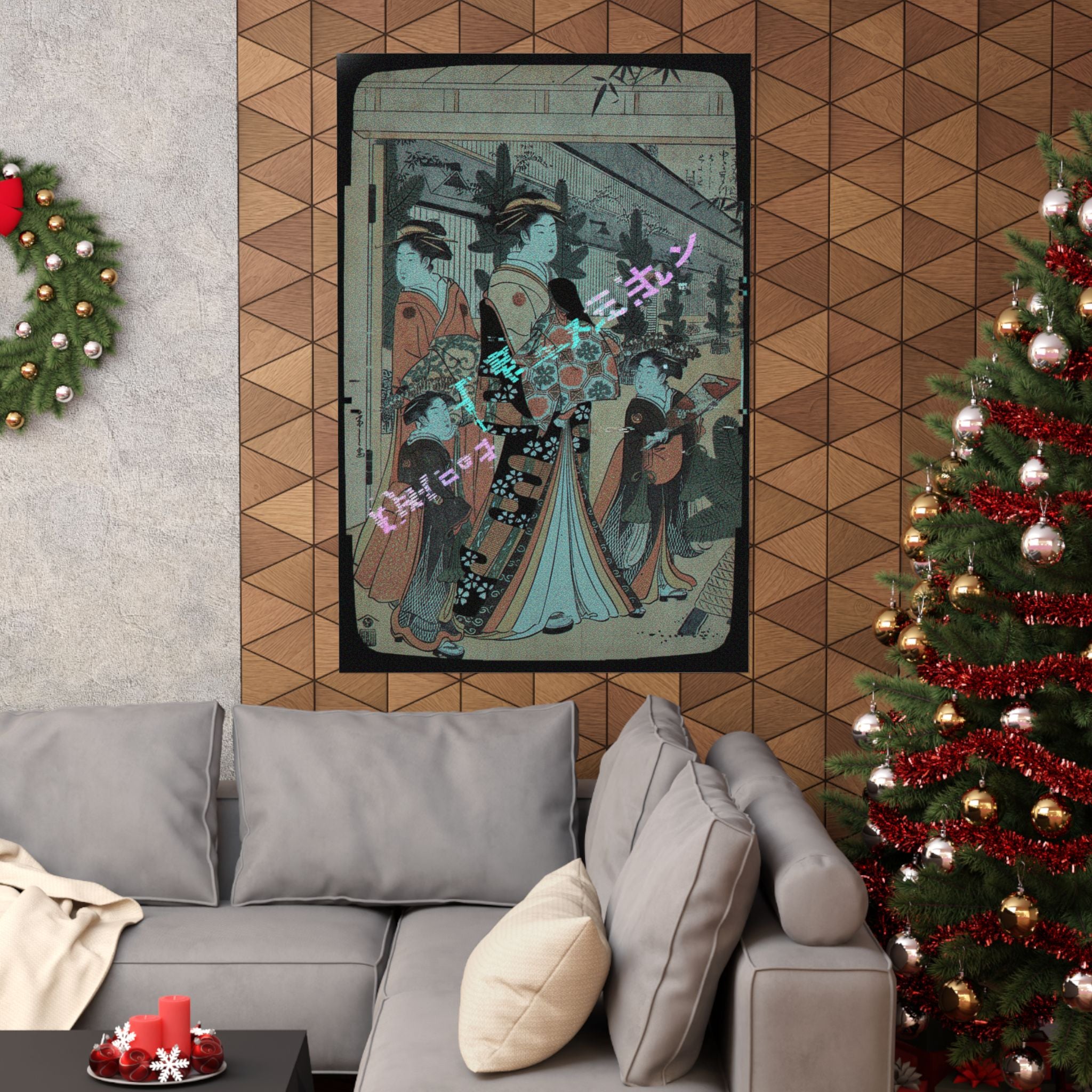 Glitch Culture — Two Oiran With Two Female Attendants In The Yoshiwara — Matte Poster