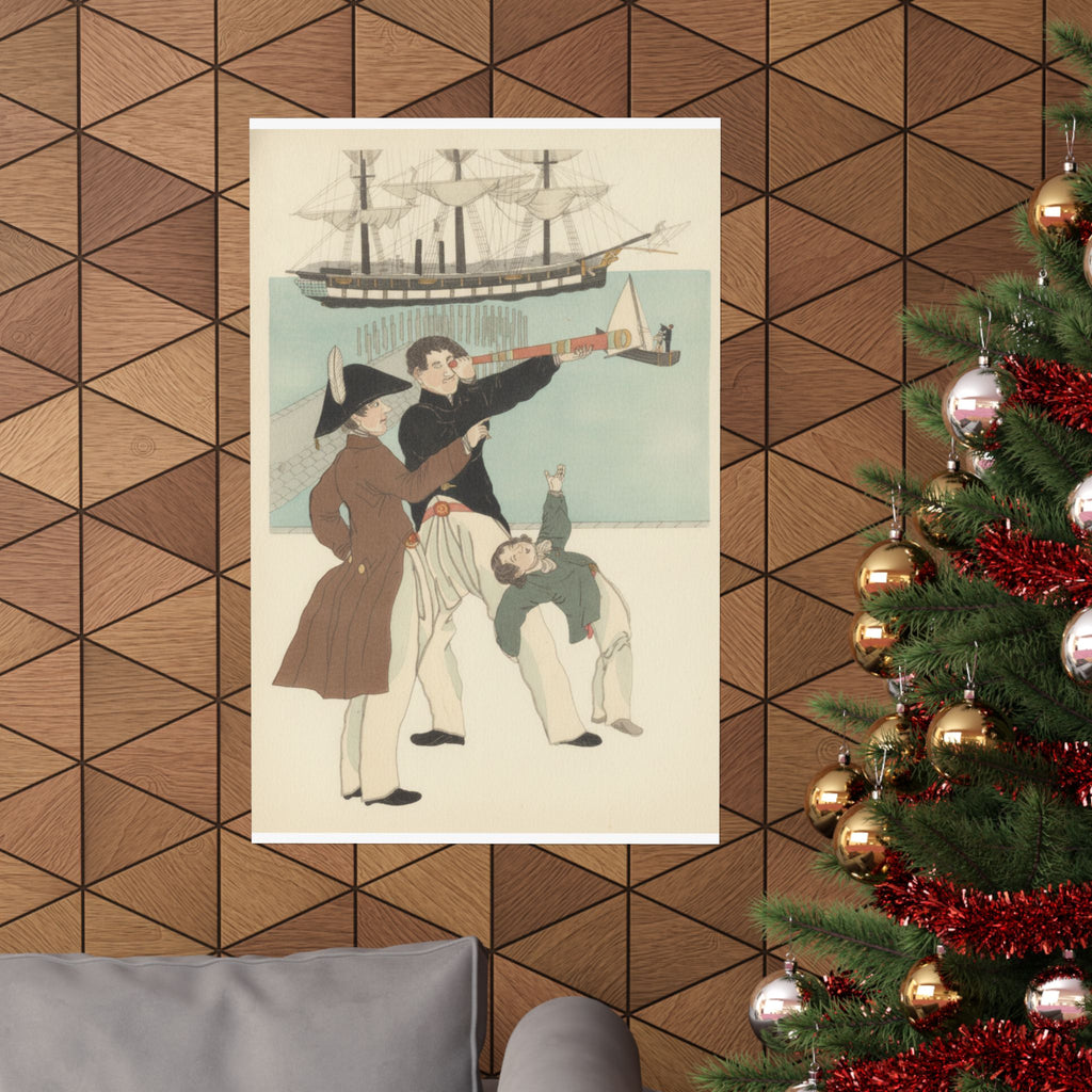 Botanical — Russians Enjoying A Holiday In Yokohama (Yokohama Kyūjitsu Roshiajin Yūkō) — Matte Poster