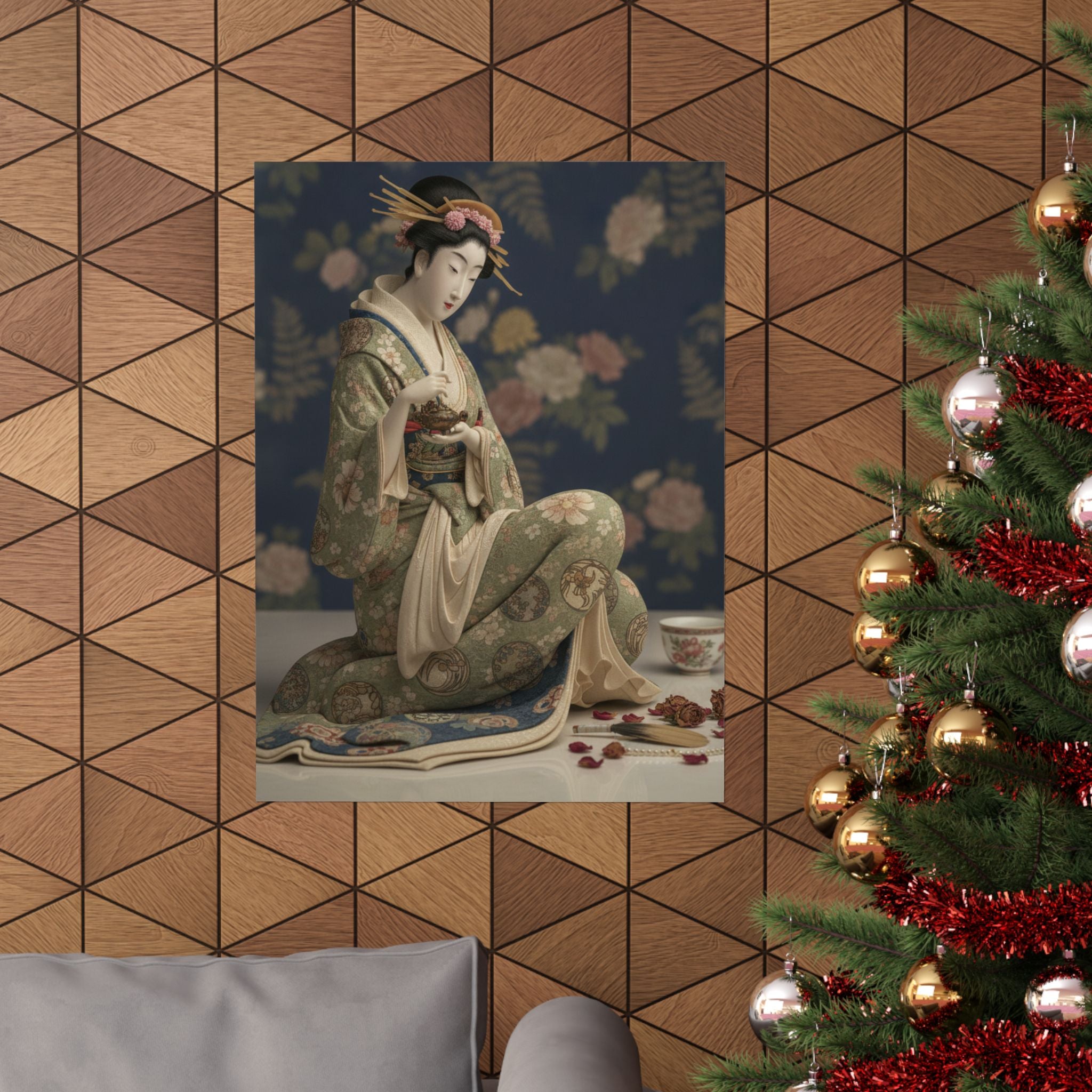 Product Marketing — Konosato Of Takeya Seated, Holding An Incense Burner — Matte Poster