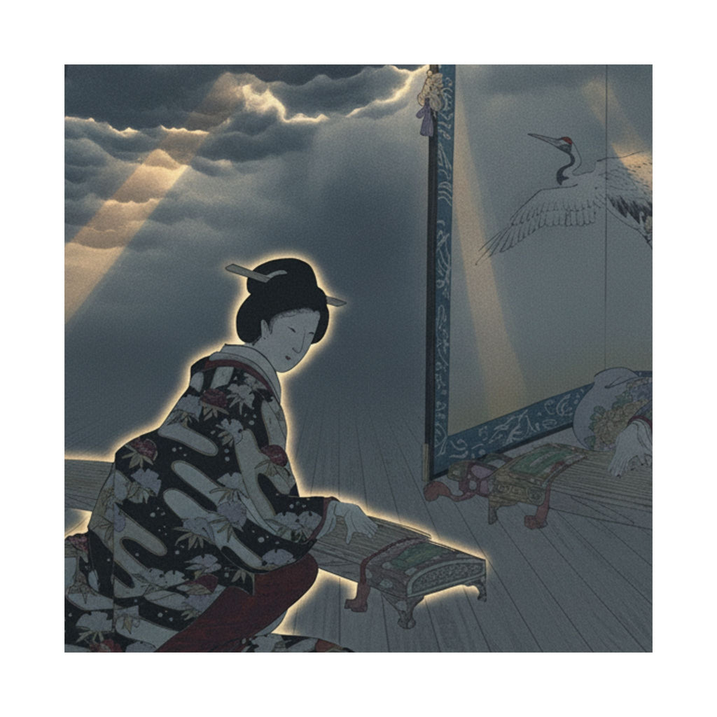 Dramatic Storm — Chiyoda Castle (Album Of Women) — Matte Poster