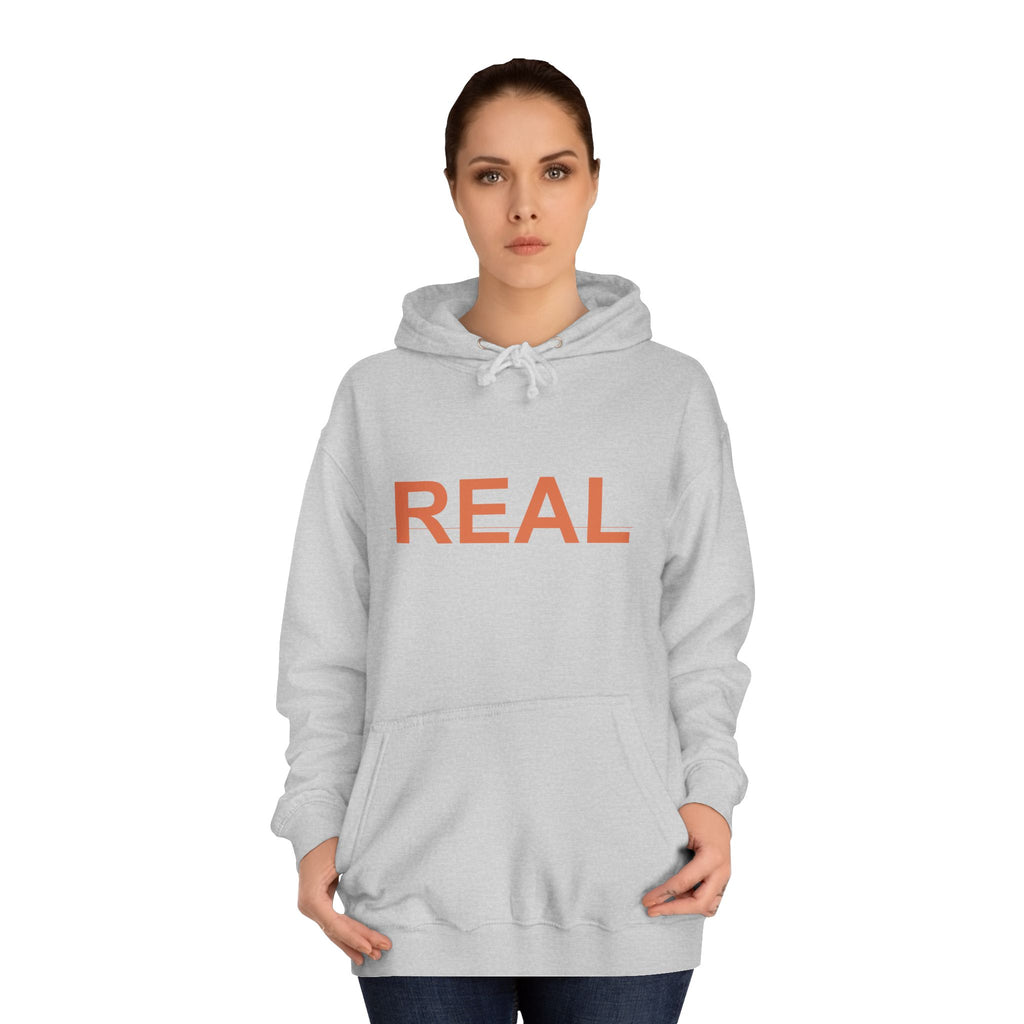 REAL Bold Burnt-Orange Minimal Typography Hoodie