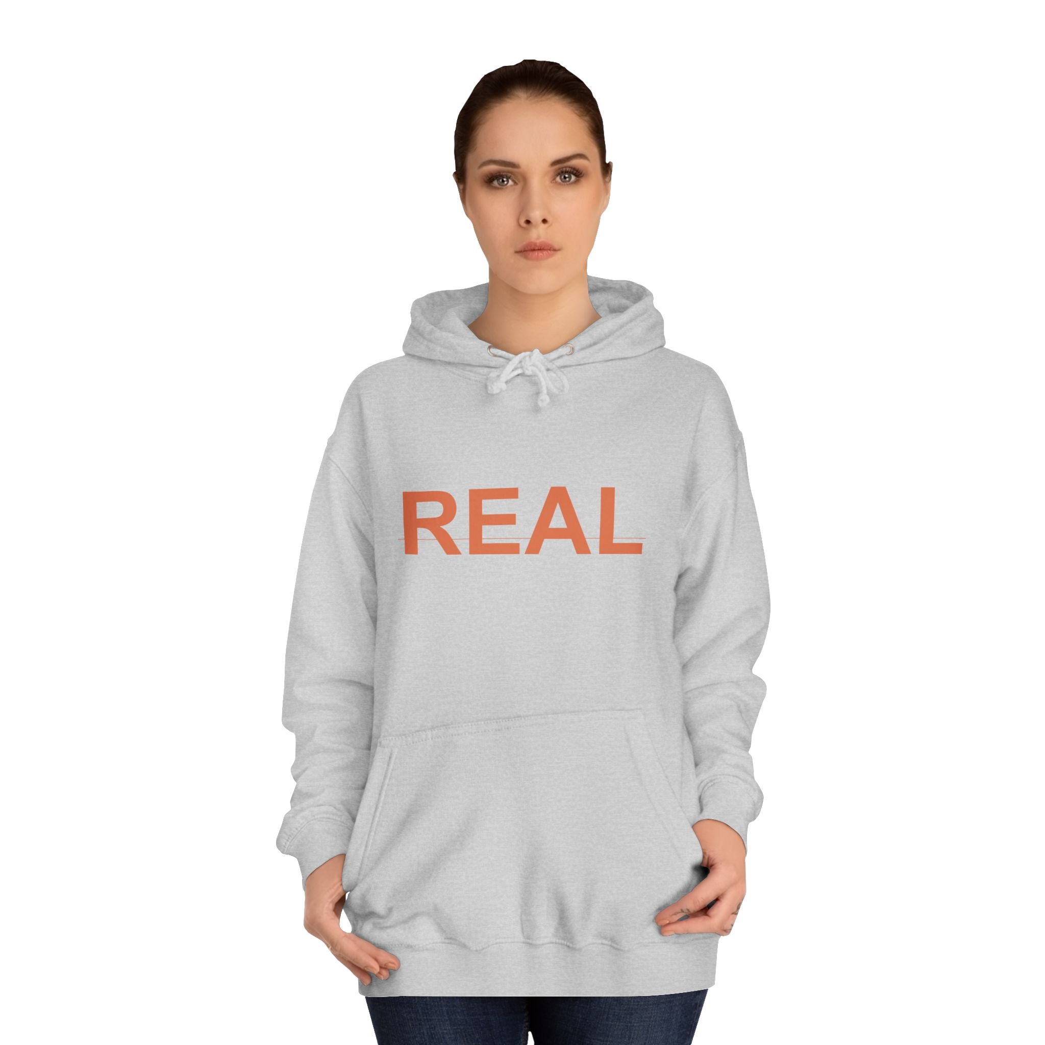 REAL Bold Burnt-Orange Minimal Typography Hoodie