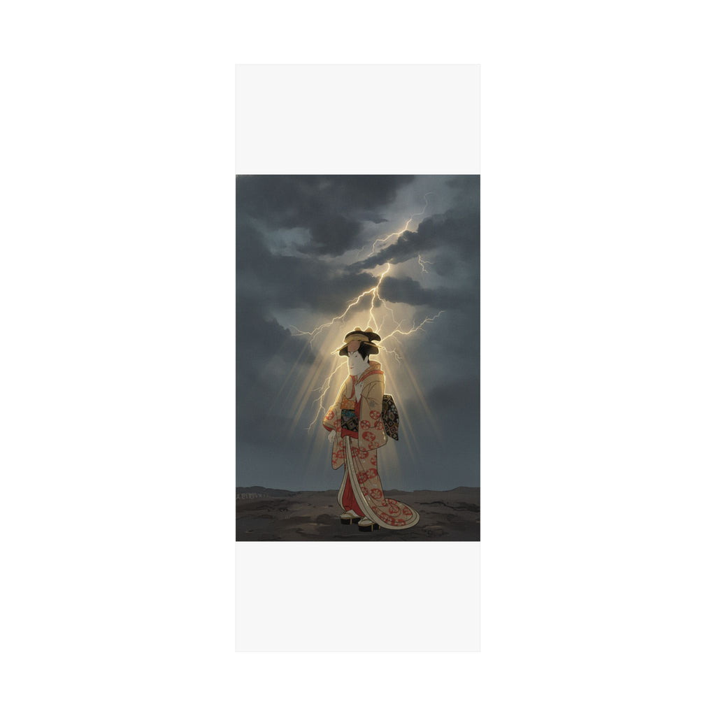 Dramatic Storm — Nakayama Tomisaburō As Miyagino In The Play "Katakiuchi Noriyaibanashi" — Matte Poster