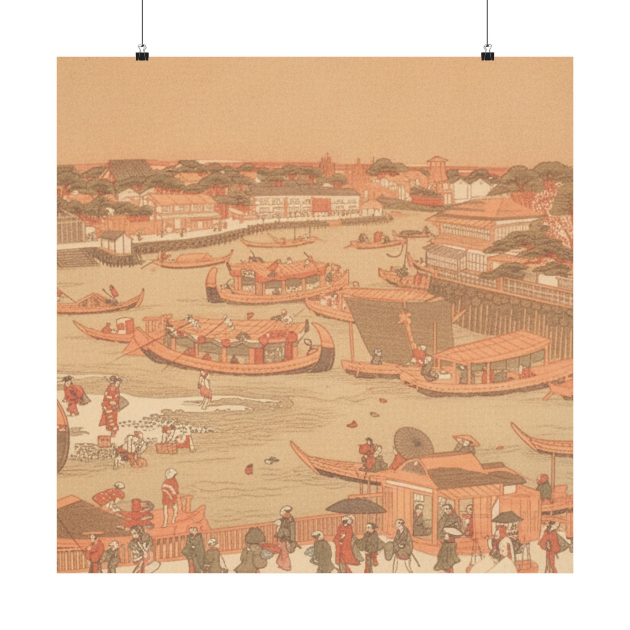 Southern Sunset — New Great Bridge At Naka Zu In Edo — Matte Poster