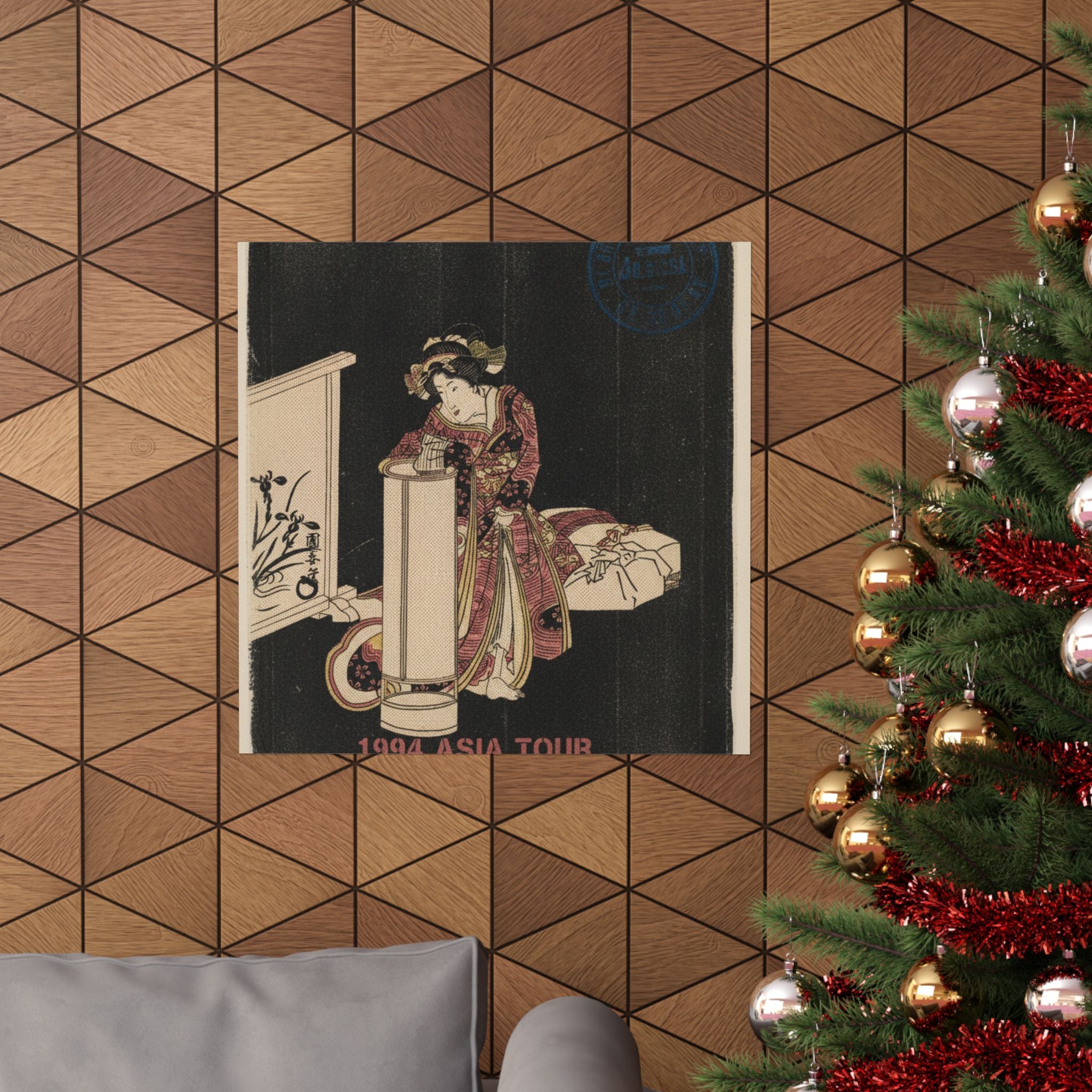 Vintage Bootleg — Young Woman Leaning Over A Tall Lamp — Matte Poster