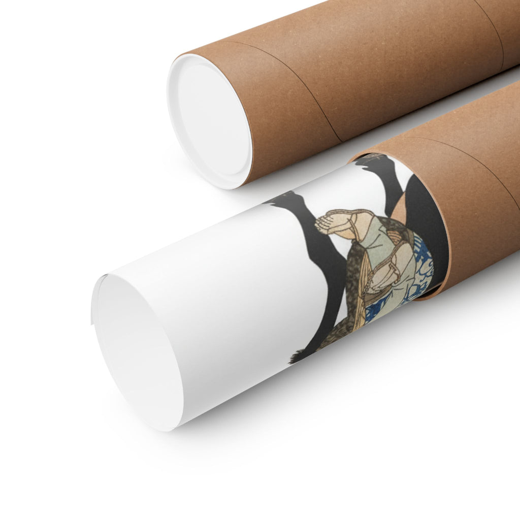 Ecommerce Main — Roshungi (Chinese, Lu Zhunyi) As A Woman With A Pipe Riding On A Buffalo — Matte Poster