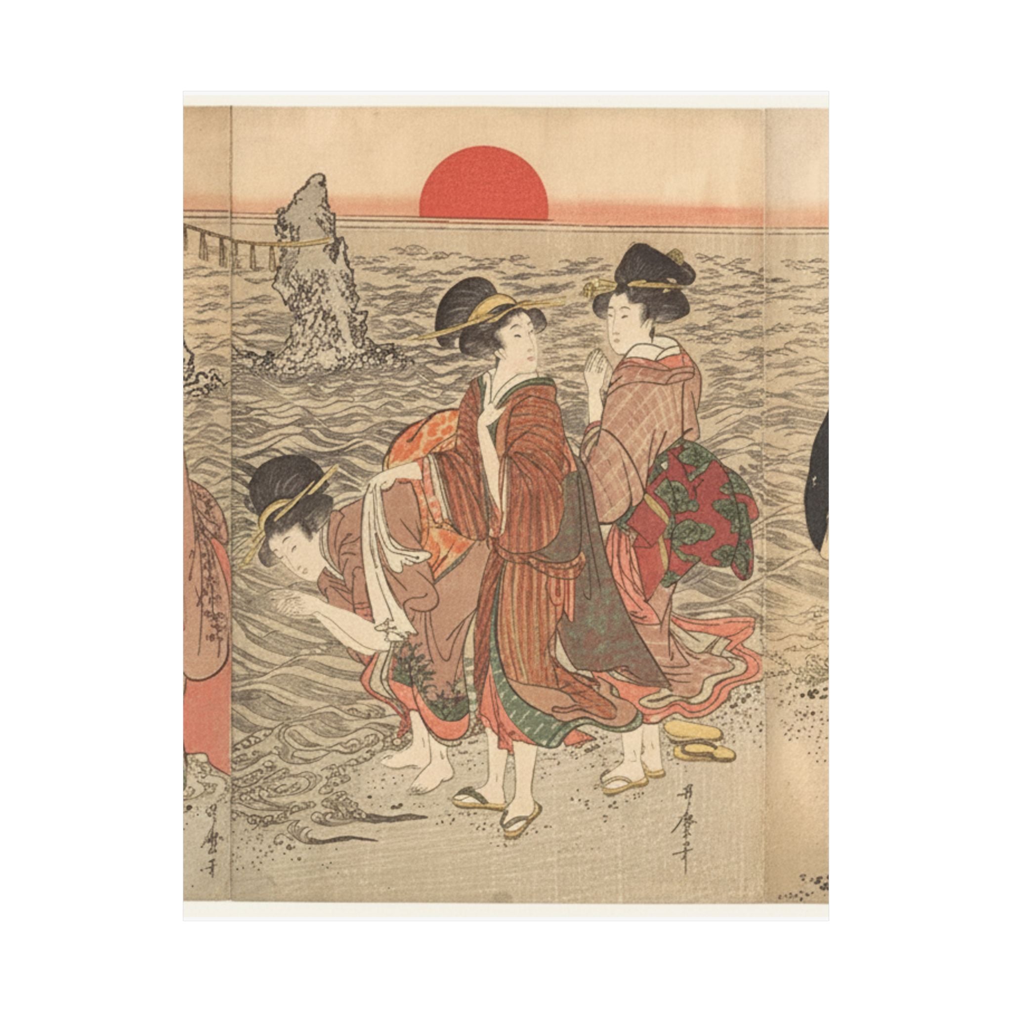 Ecommerce Main — Women Worshipping The Rising Sun Between The Twin Rocks At Ise — Matte Poster