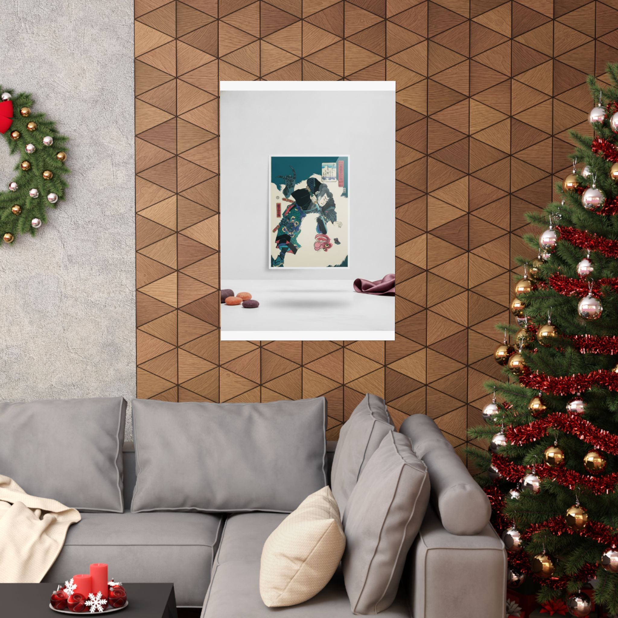Product Marketing — The Warrior Slaying The Giant White Hihi — Matte Poster